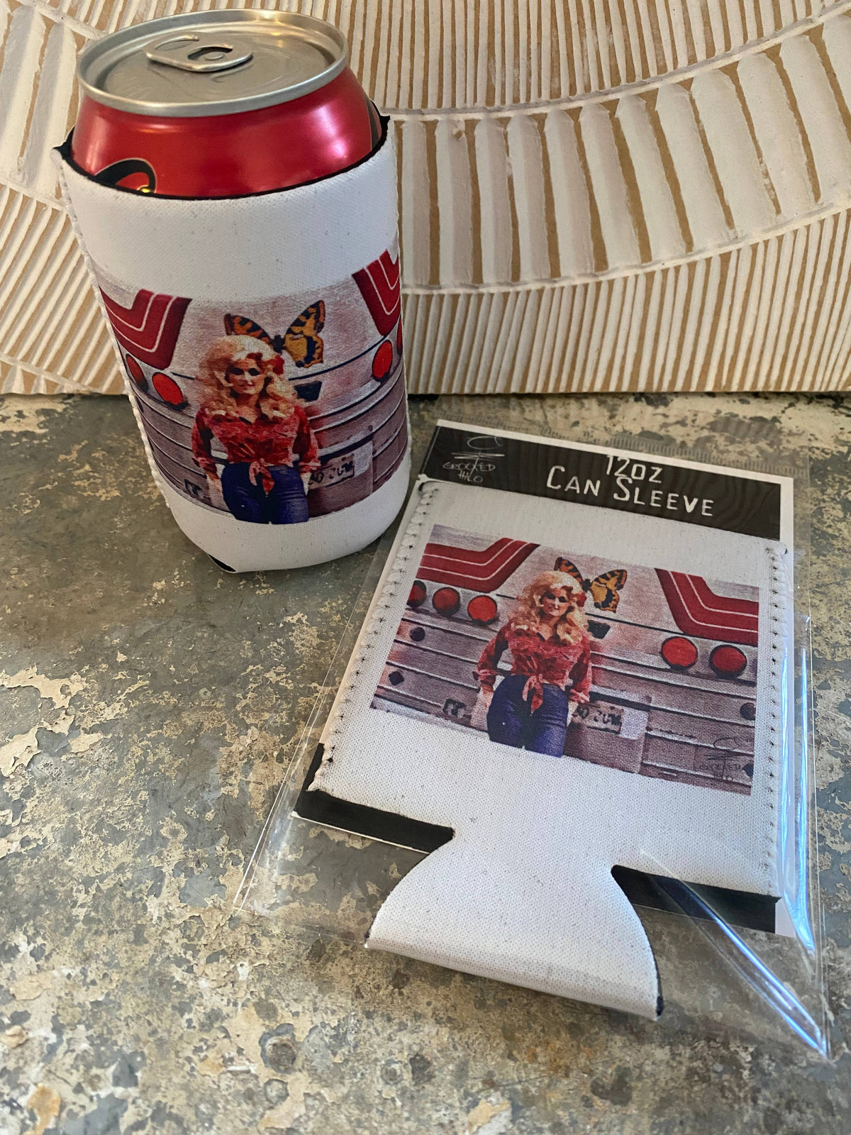 Crooked Halo - Dolly on the Road Neoprene Can Sleeve - No Packaging. Just Product.