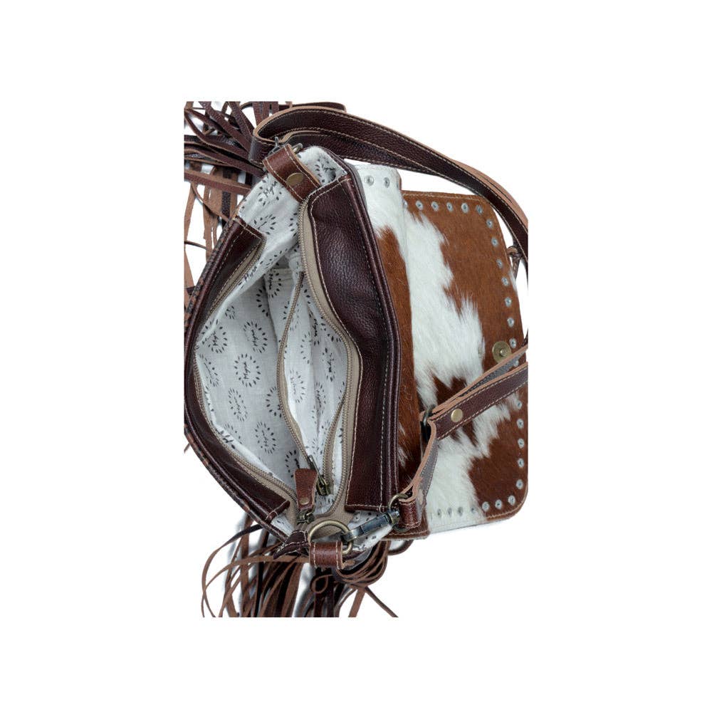 Myra Bag - Carved Blossoms Leather & Hairon Bag
