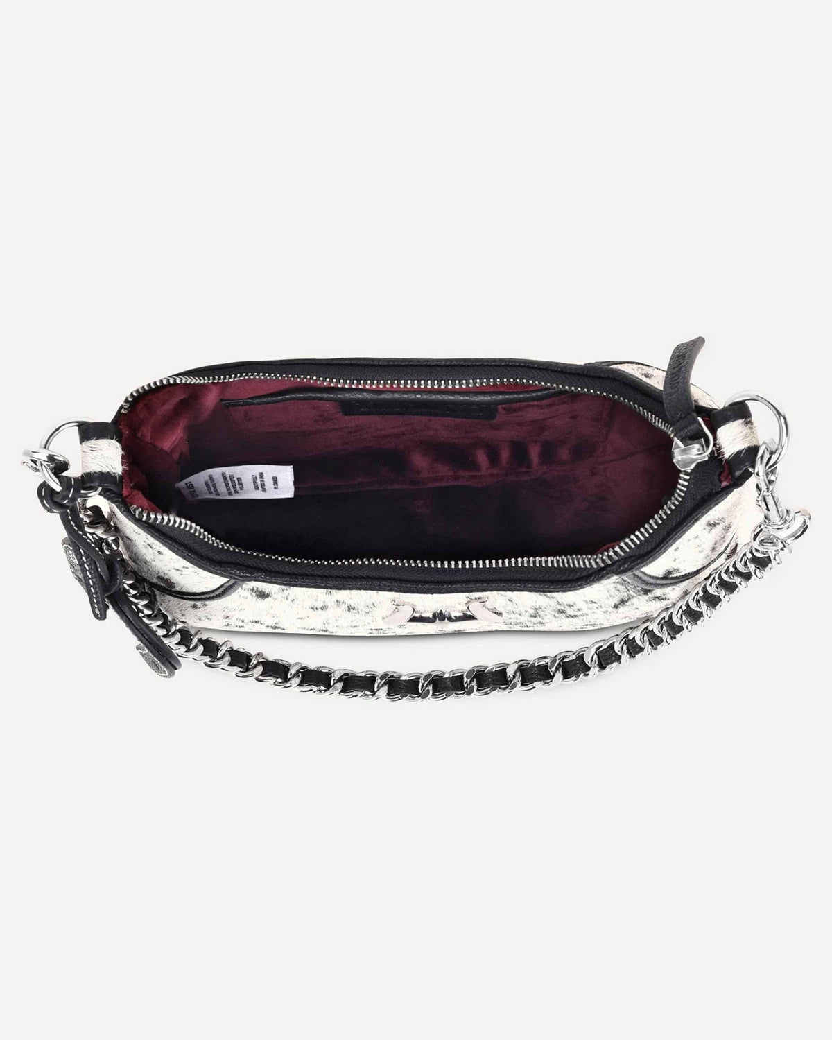 Loyal West - Dannia Medium Purse In Black & White Cowhide