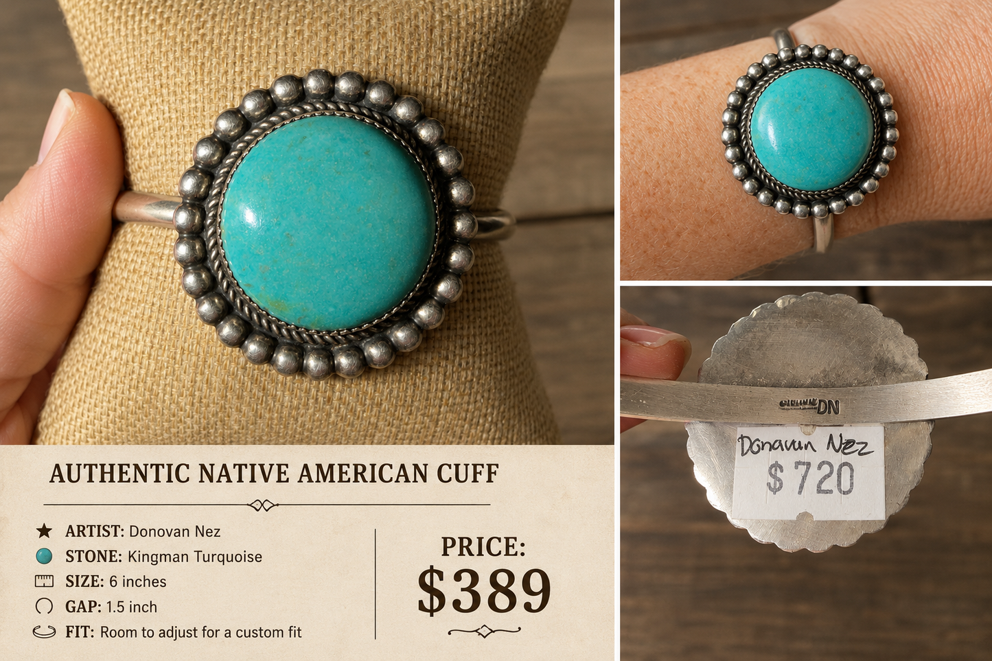 Authentic Native American Donovan Nez Cuff