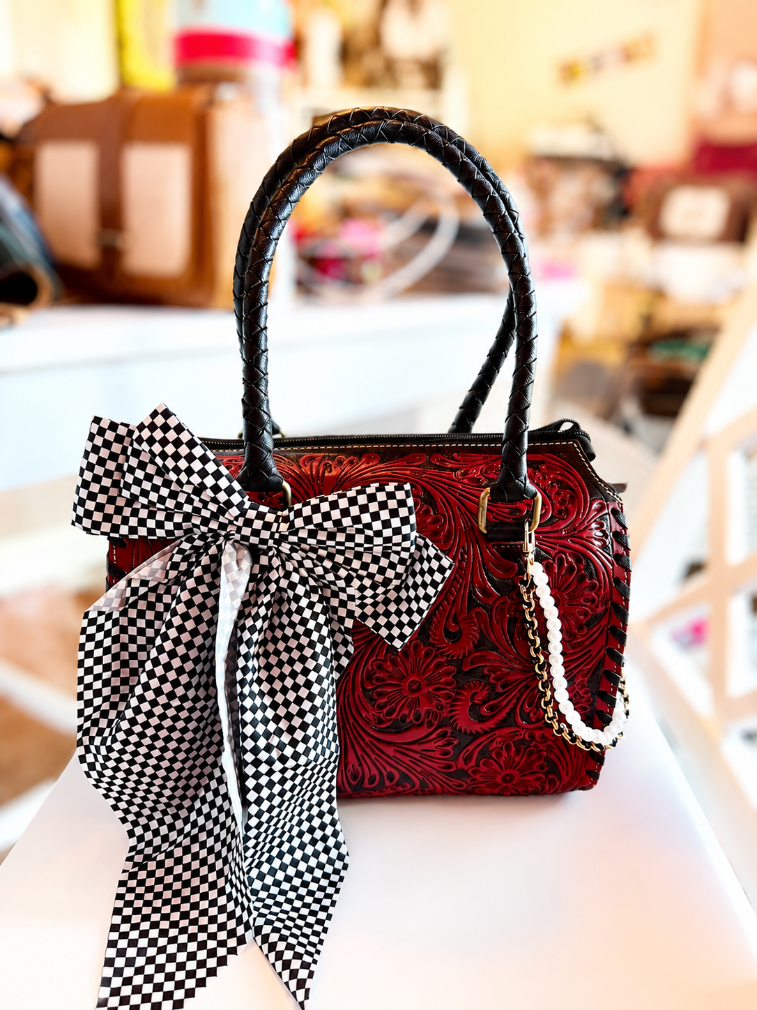 Glitter and Grit exclusive medium speedy branded handbag with accessory set!