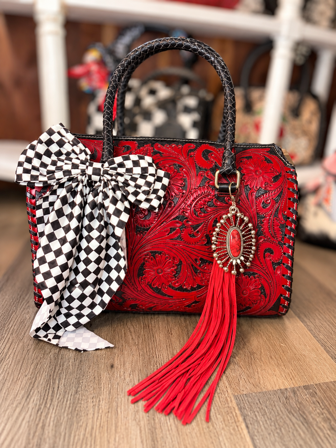 Large exclusive branded speedy bag Crimson - with accessories!