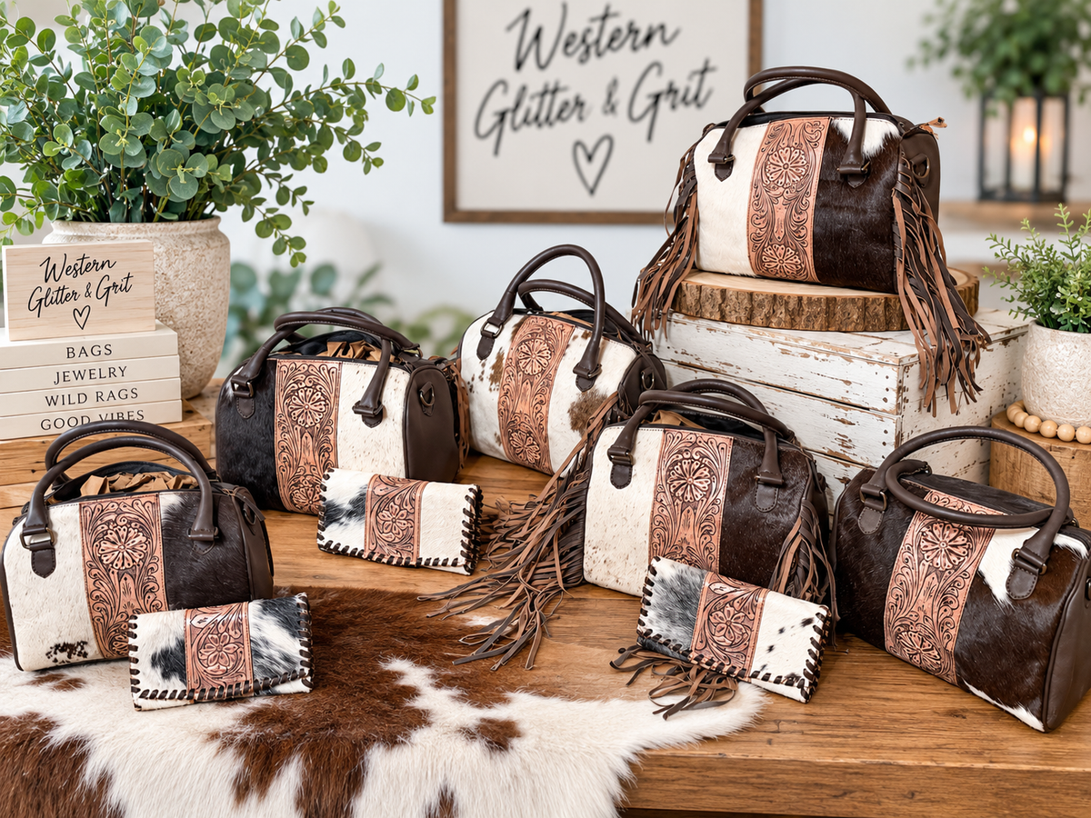 Dust and Hide - Western Glitter and Grit exclusive branded speedy with wallet and free wild rag!