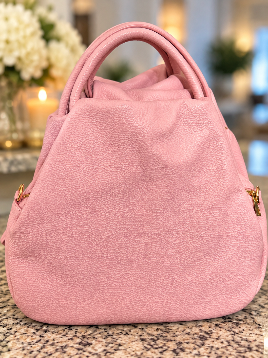 The Blush Harlow Soft Satchel part of our pink collection hobo style slouchy Crossbody shoulder bag made in Italy