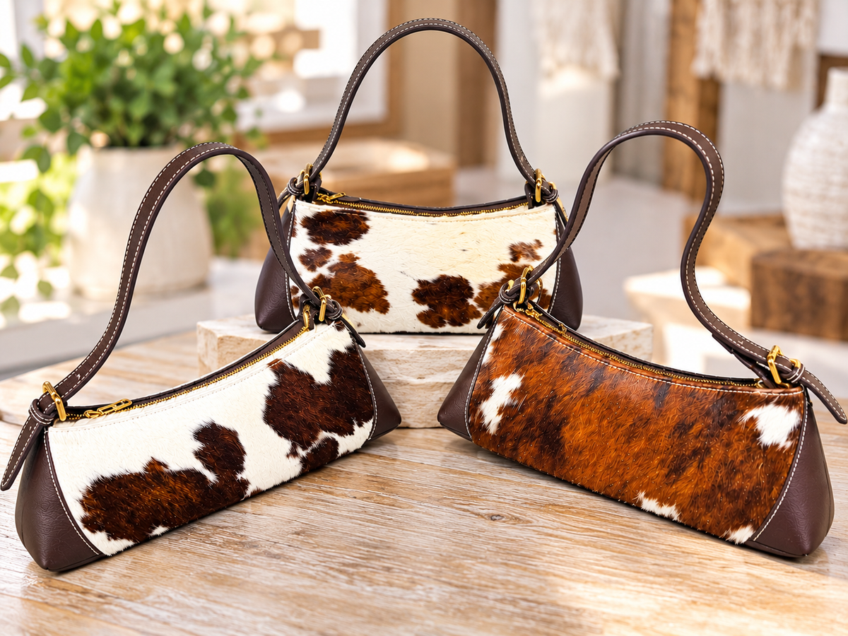 Cowhide Baguette Shoulder Bag - made in Italy and exclusively branded for WGG!