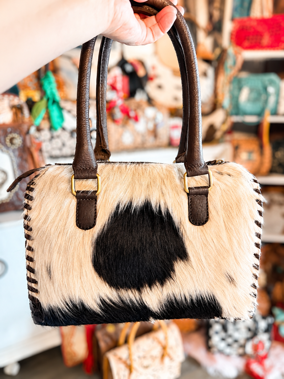 The Black Pearl medium cowhide speedy handbag