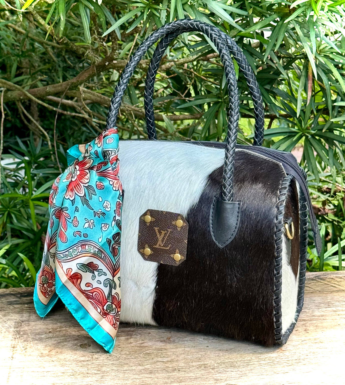 Southern Junkie Gypsy Boutique - Upcycled LV Cowhide Leather Speedy Bag Western Medium