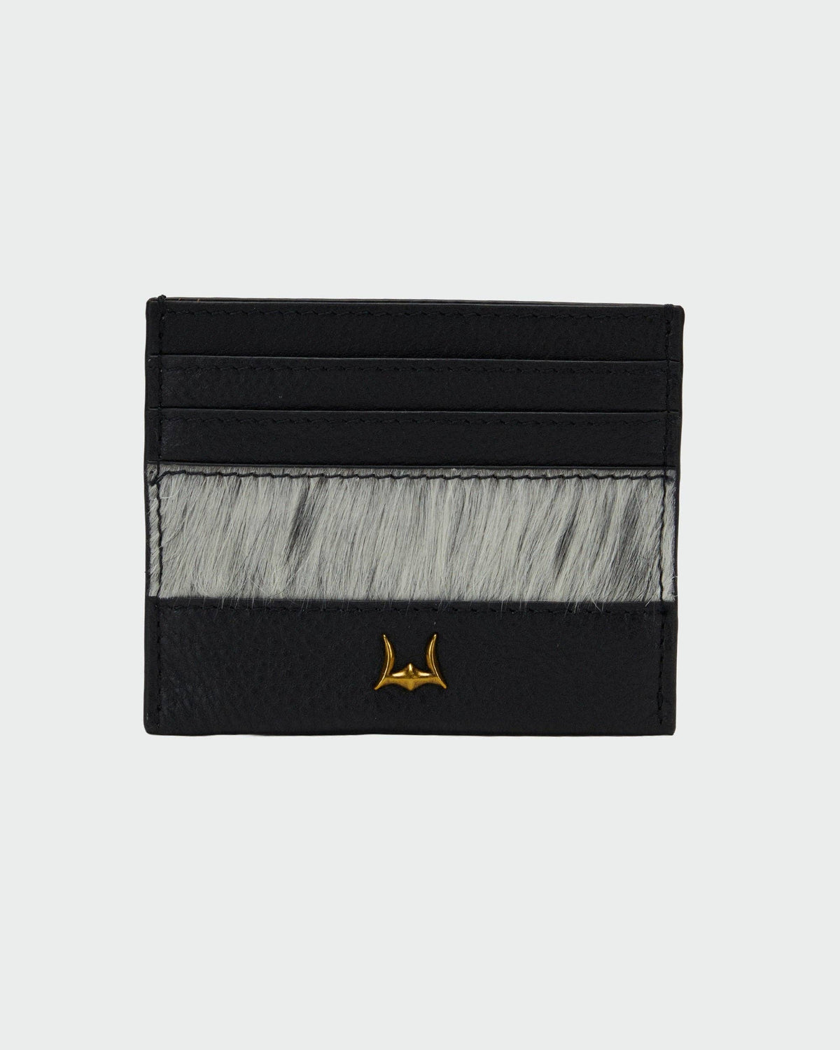 Myra Bag - Loyal West Shell Card Holder In Black & White Cowhide - Single