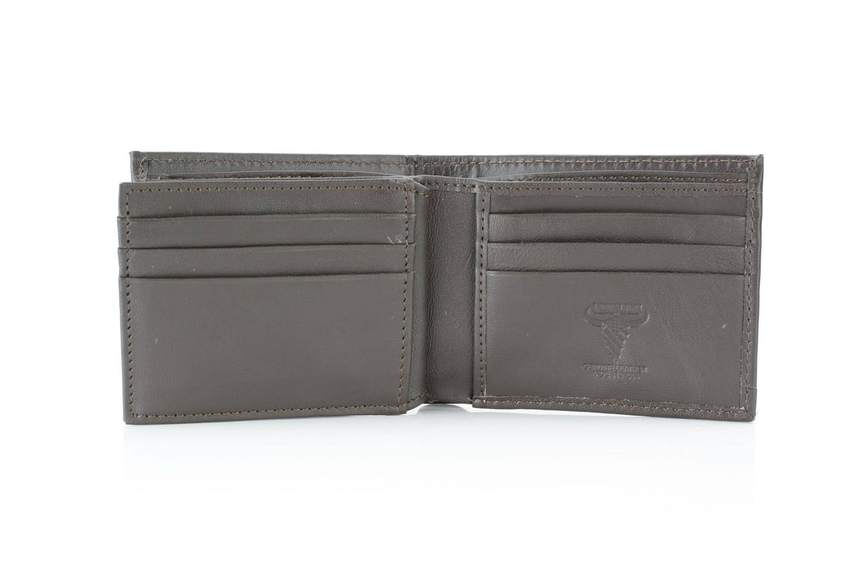 Leather Impressions Inc - Western Cowhide Bifold Wallet with Filigree Tooling & Concho - Long Horn