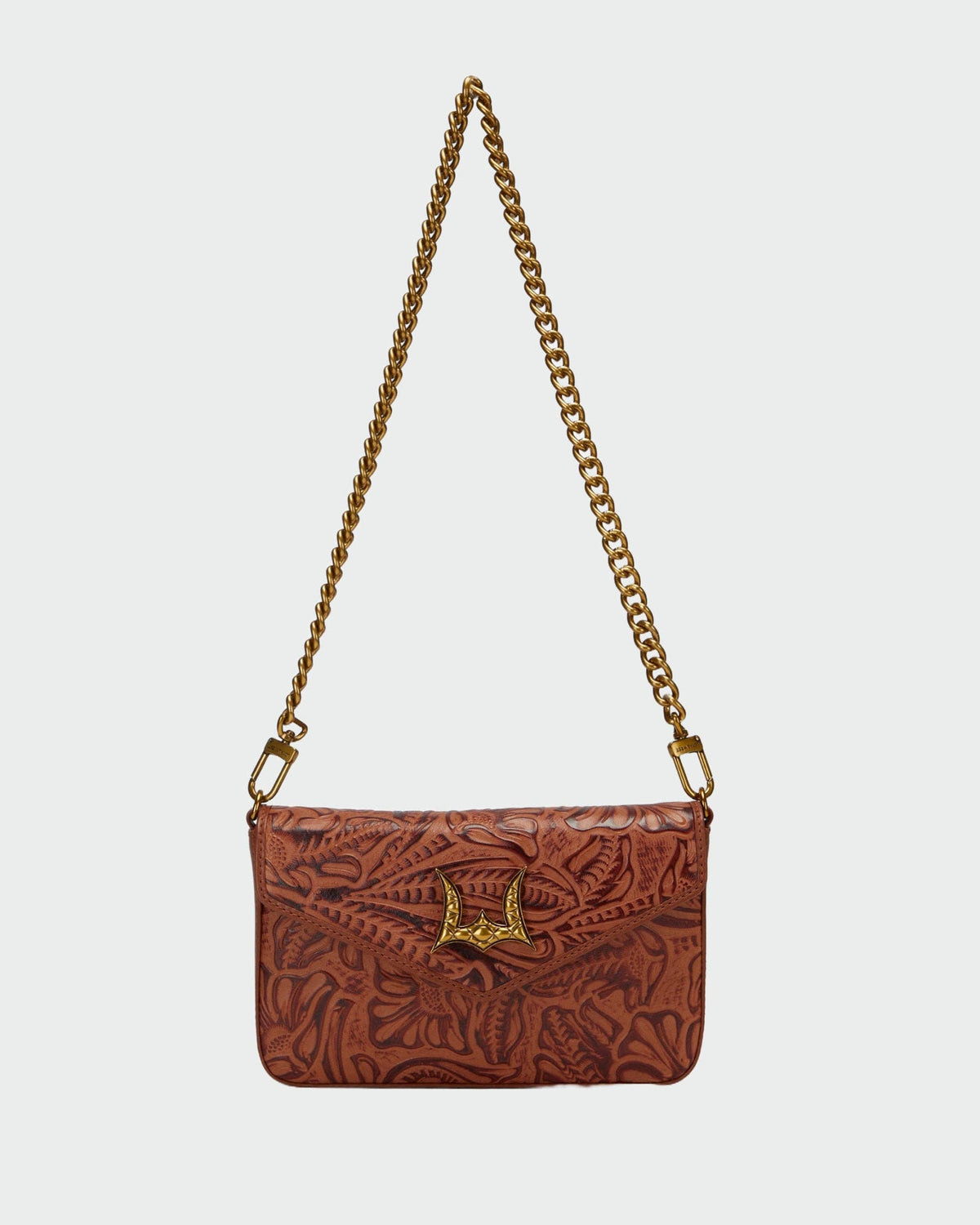 Loyal West - The LW On The Go Mini Chain Bag- In Brown & White Cowhide And Calfskin