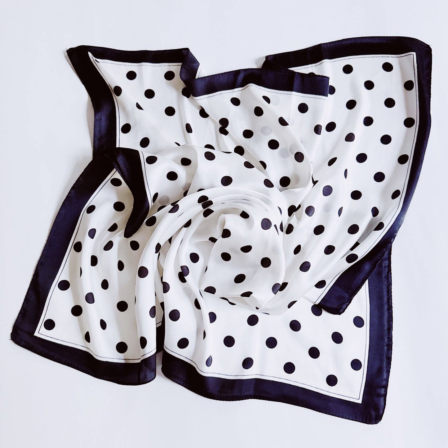 Ellison+Young - Silky Muse Satin Square Scarf - Chic Silky Scarf For Hair, Neck, Or Bag Styling - Polka Dots