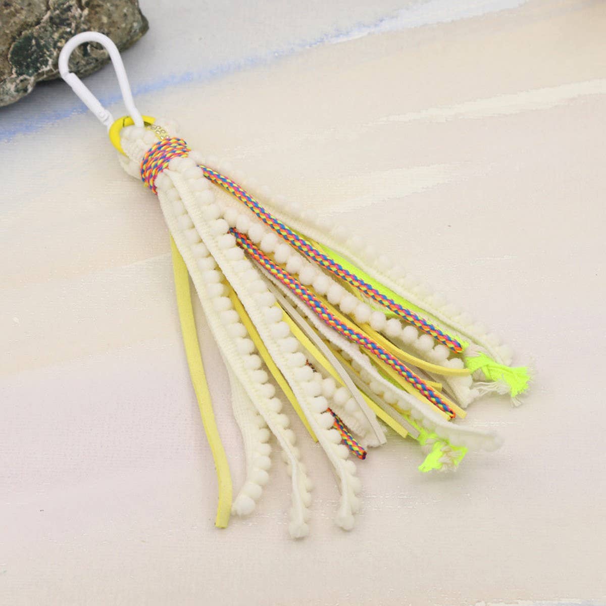 ACCITY - SOLID COLOR VELVET TASSEL KEYCHAIN BAG PENDANT_CWMM3555 - ROSE1 / (OS) 1