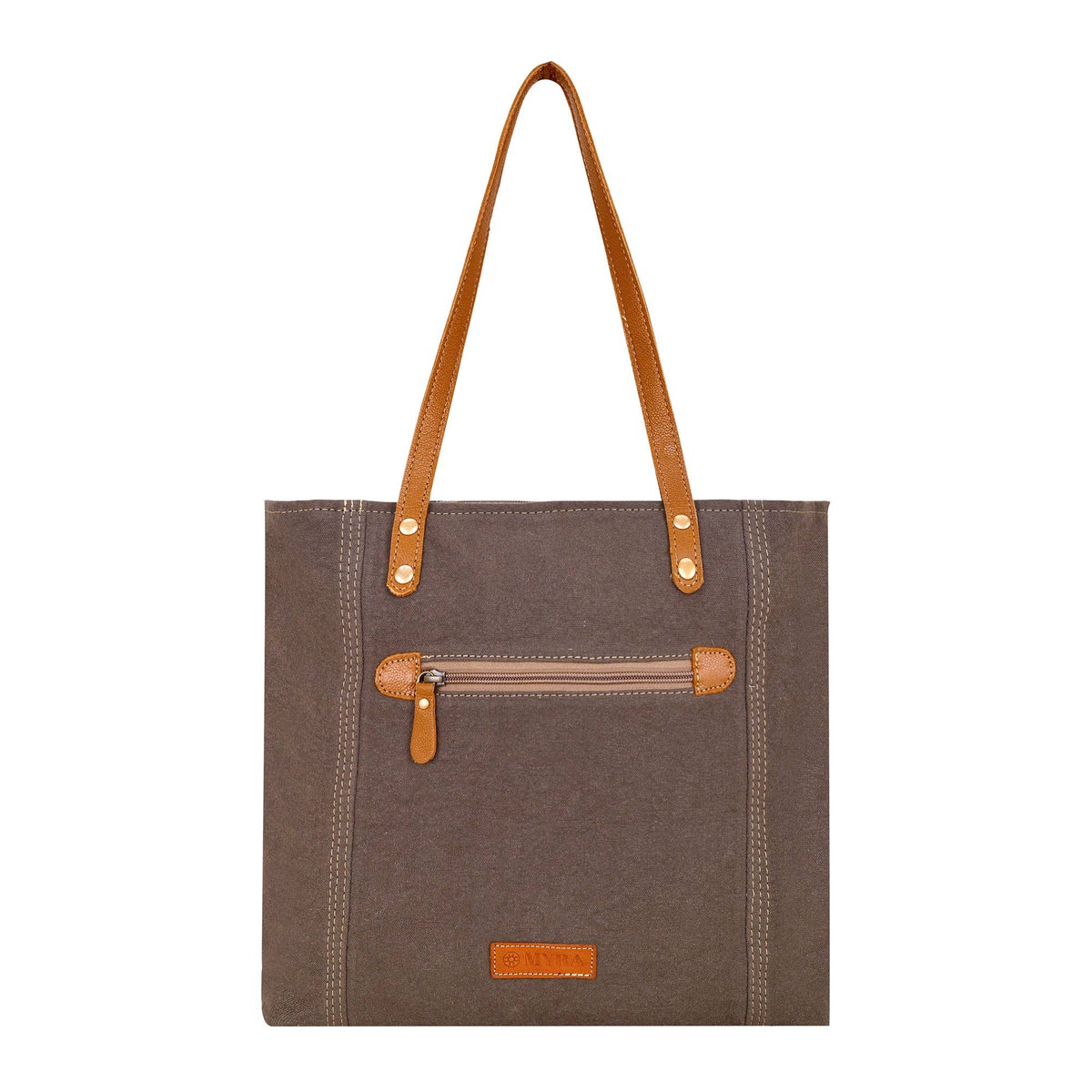 Myra Bag - Abstract Key Tote Bag in charcoal with lace print - Charcoal