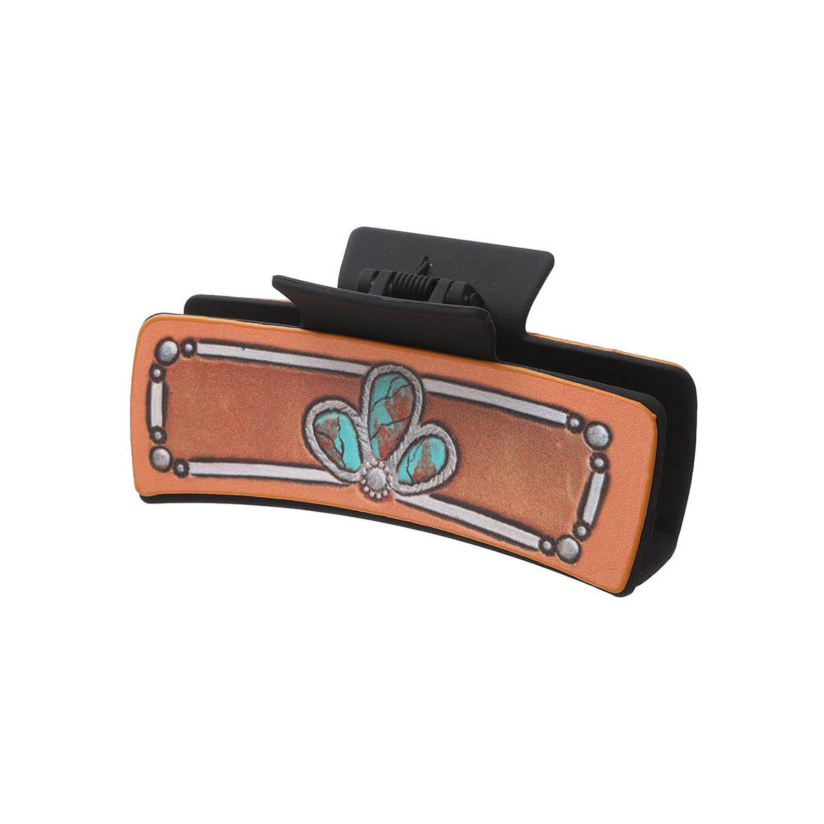 ACCITY - Western Leather Hair Claw - Cactus Butterfly Clip_CWASC1625 - TYPE5 / (OS) 1