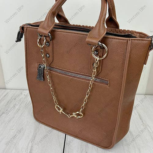Western Elite Jewelry - PC260629-03             Golden metal chain with horse bite adjustable Purse chain