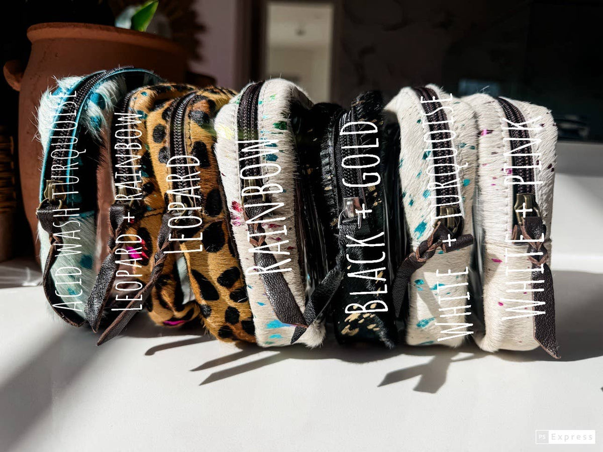 Boho Ranch Shop - Toiletry Makeup Travel Bag - PINK + SILVER SPECS