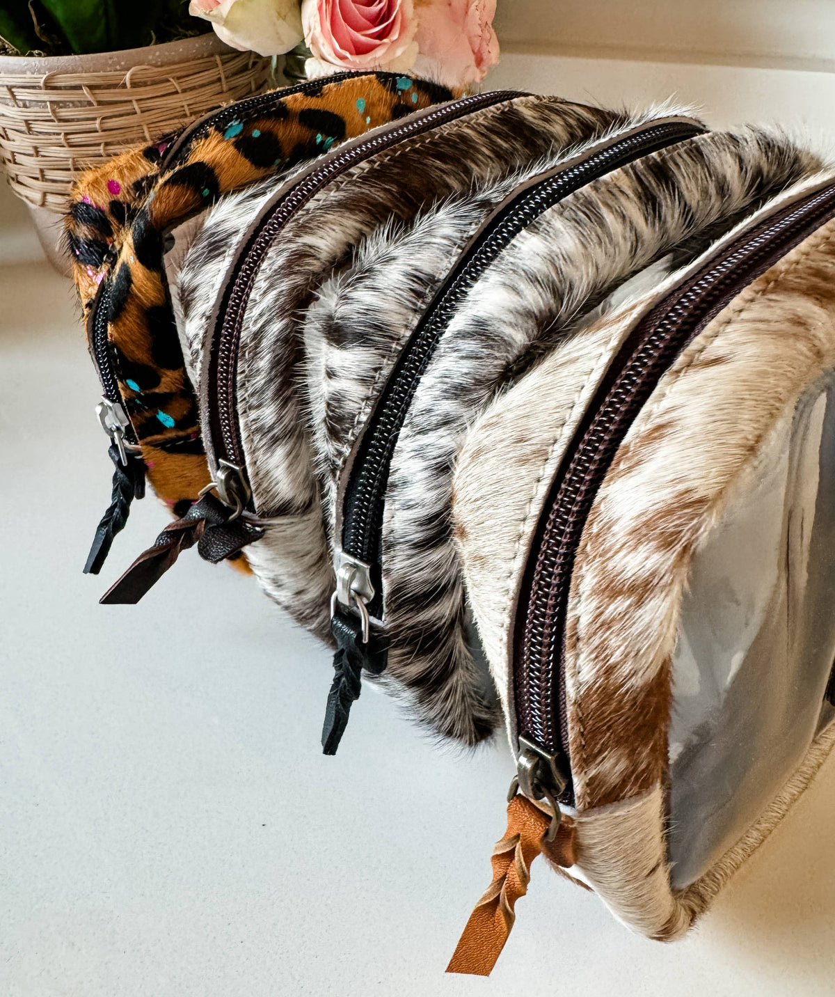 Boho Ranch Shop - Toiletry Makeup Travel Bag - PINK + SILVER SPECS