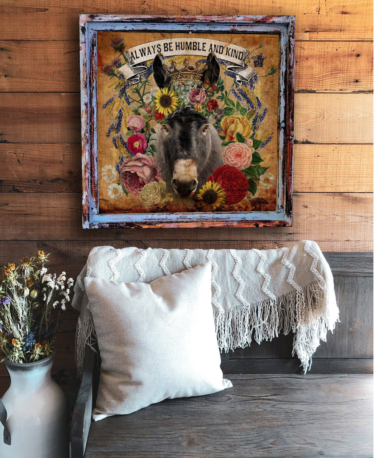 TroubleMaker Trading Company - "Always be Humble and Kind"  Square Framed Artwork - Extra Small - 10"