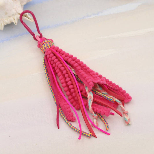 ACCITY - SOLID COLOR BOHEMIAN STYLE LONG TASSEL KEYCHAIN_CWMM3549 - TYPE1 / (OS) 1