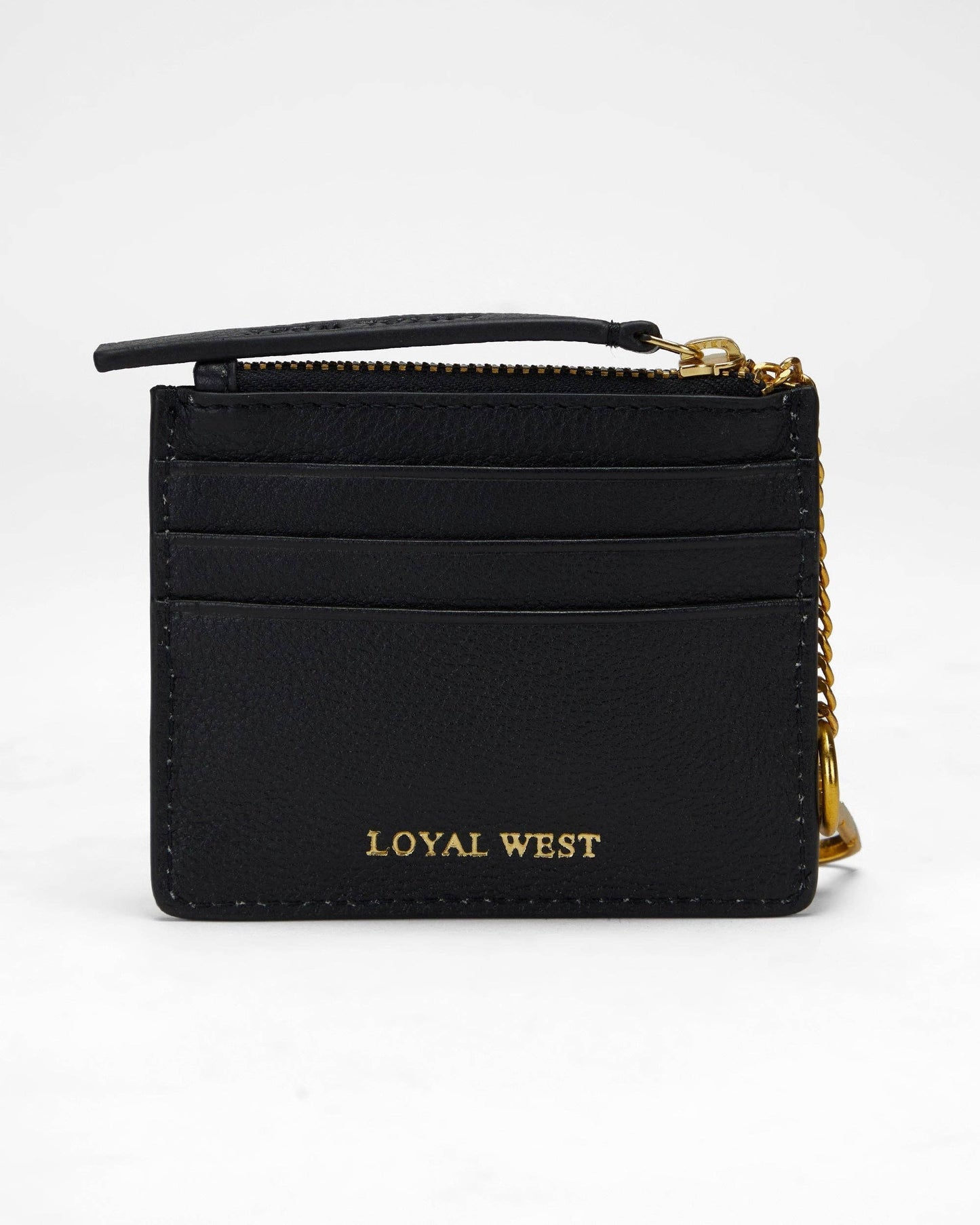 Loyal West - Sophia Credit Card Holder In Black & White Cowhide