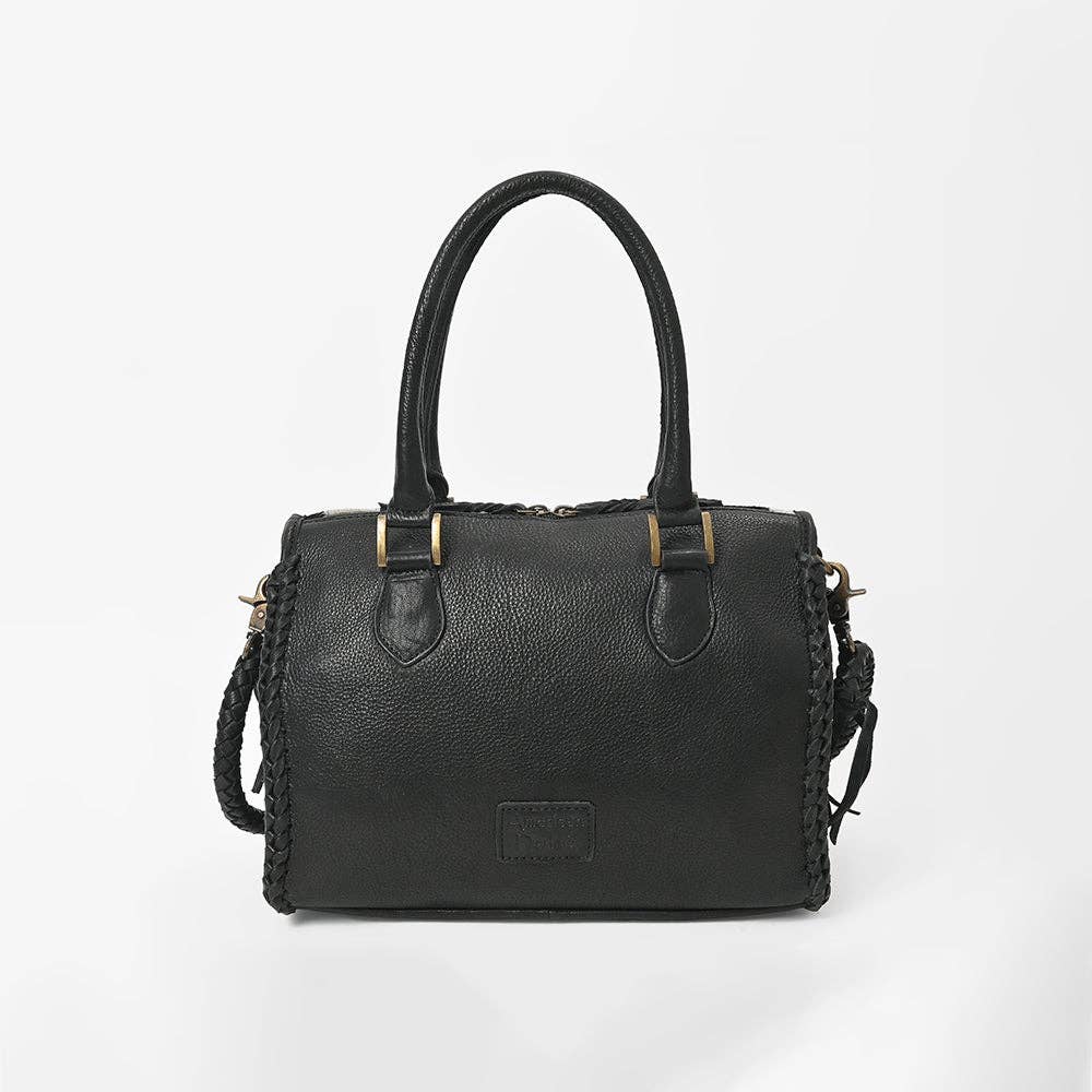 American Darling - Hair-On Hide Satchel Bag for Women Checkered Leather Handbag - ADBGM860A