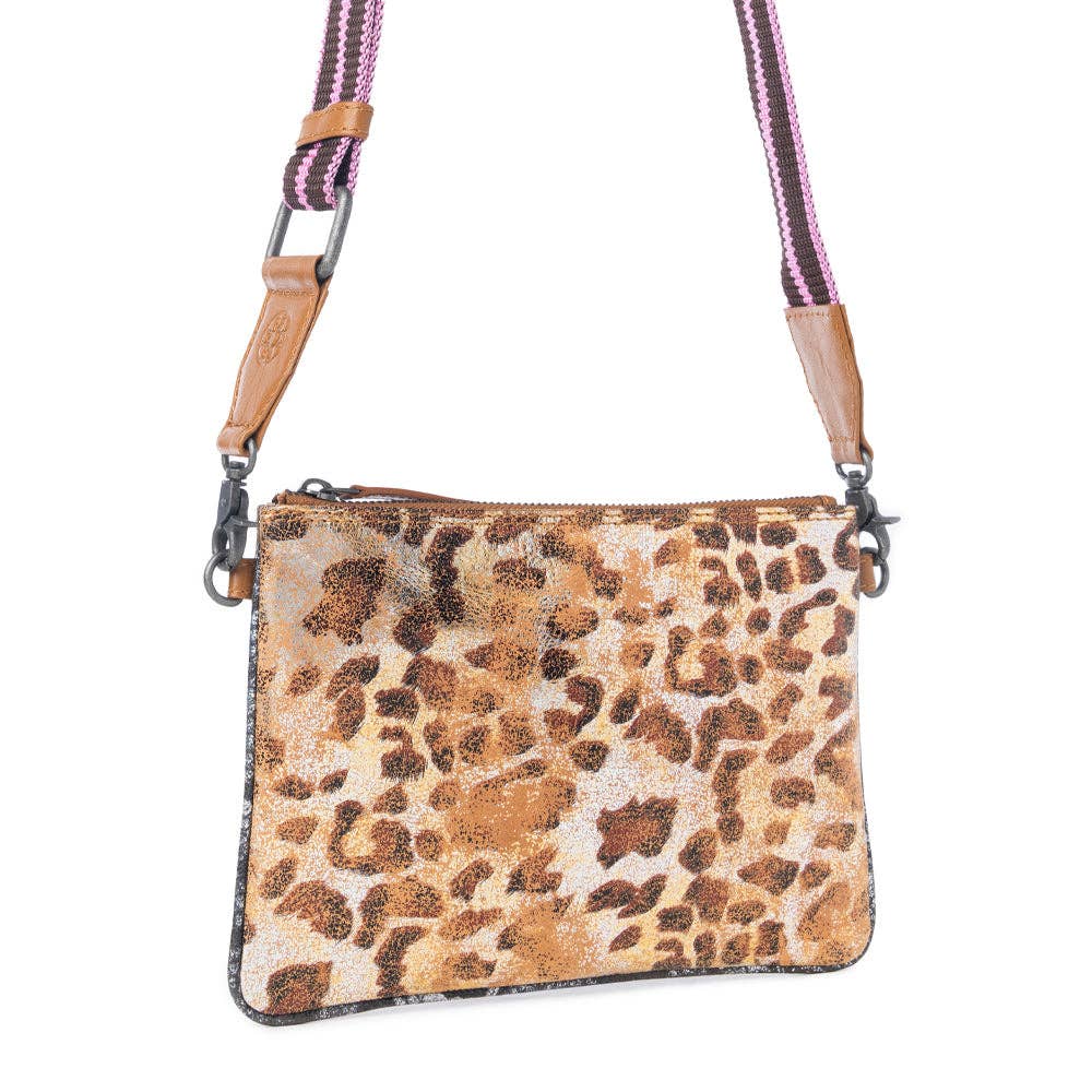 Myra Bag - Safari Dawn Leather Bag in Golden Snake Print - Golden Snake Print