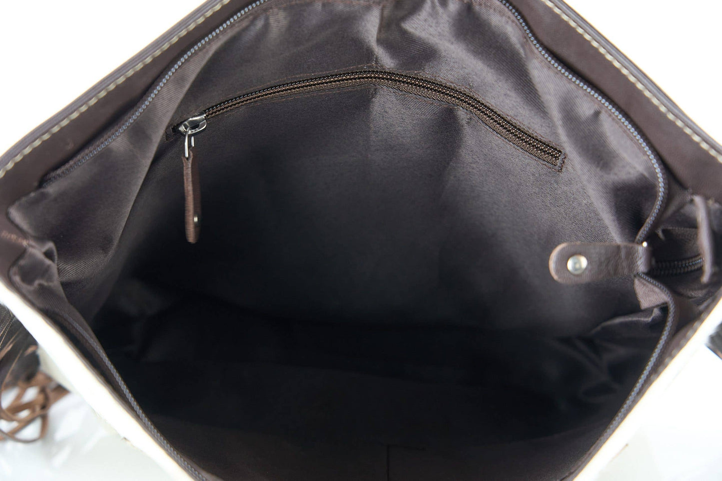 Hair on Hide Tote with Tooled Floral Bison Logo