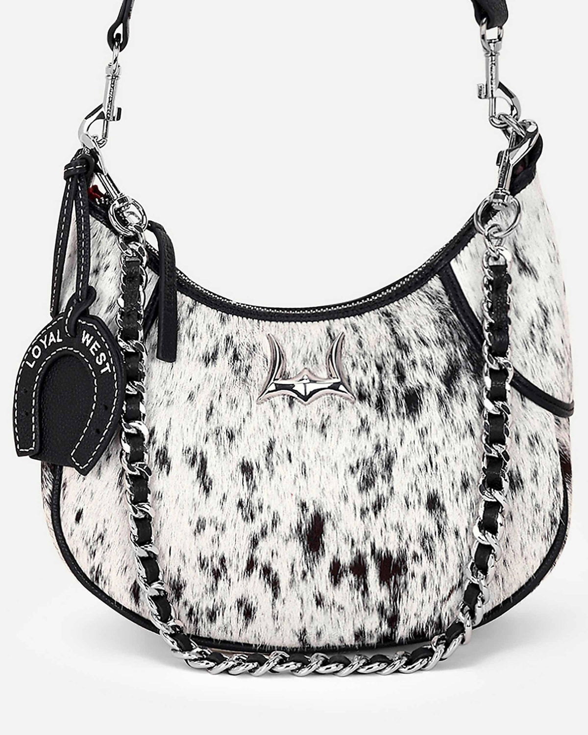 Loyal West - Dannia Medium Purse In Black & White Cowhide
