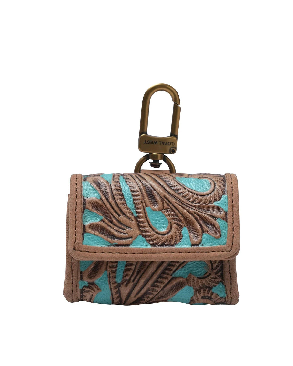 Loyal West - Handtooled Gloriana Clip On Bag Charm - Whiskey & Water