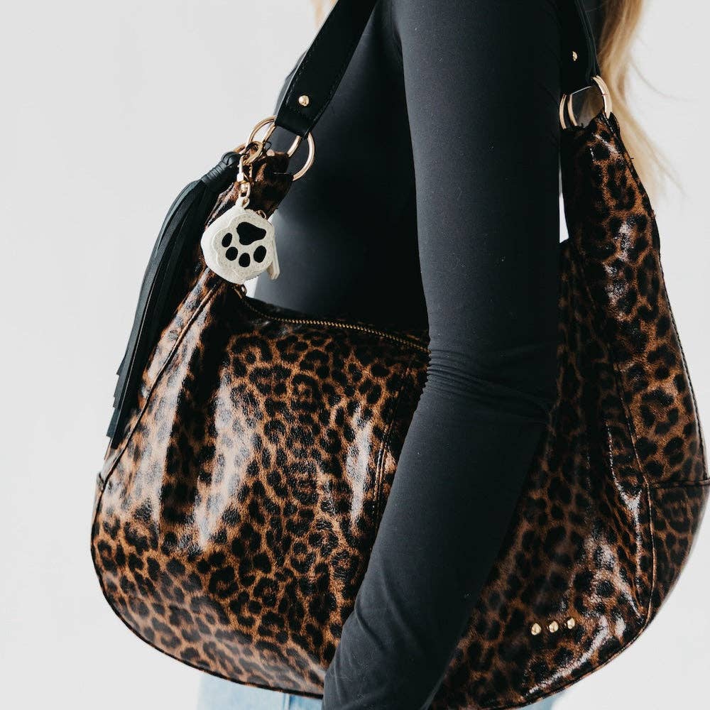 Pretty Simple - Hazel Hobo Shoulder Bag with Tassel - Leopard