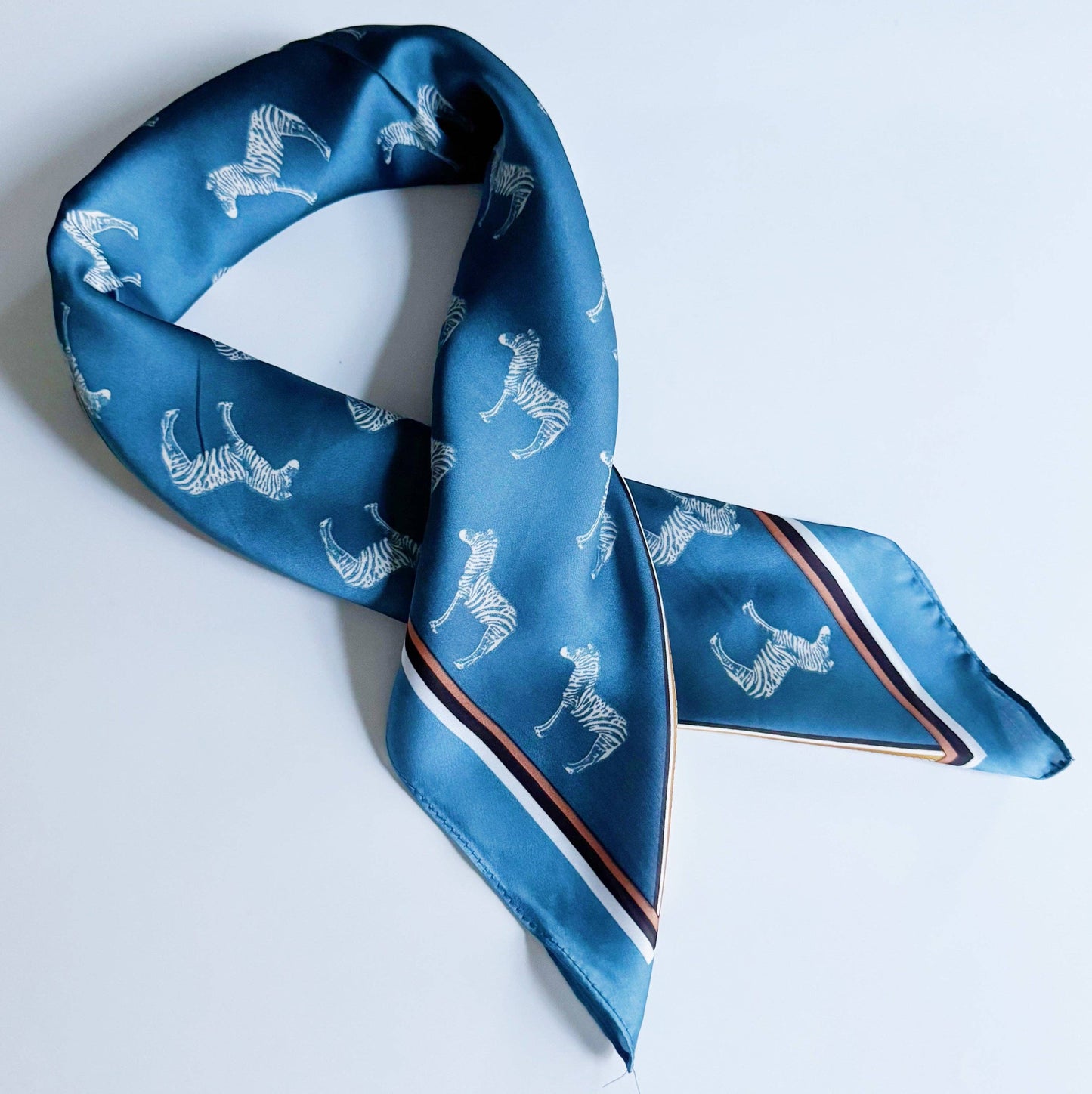 Ellison+Young - Silky Muse Satin Square Scarf - Chic Silky Scarf For Hair, Neck, Or Bag Styling - Zebra Muse