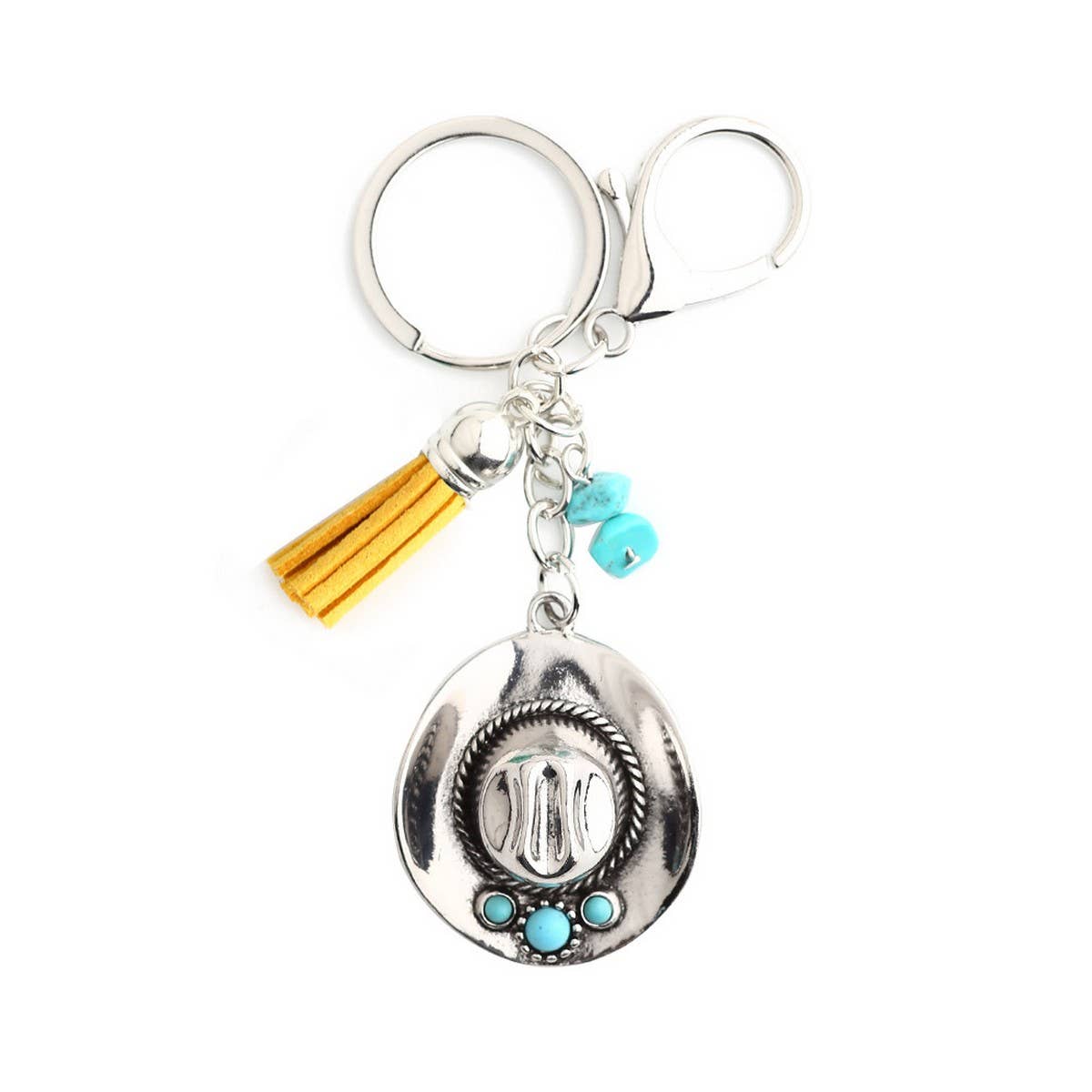 ACCITY - Boho Cowboy Hat Keychain with Vintage Western Charm_CWAB5083 - BLACK / (OS) 1