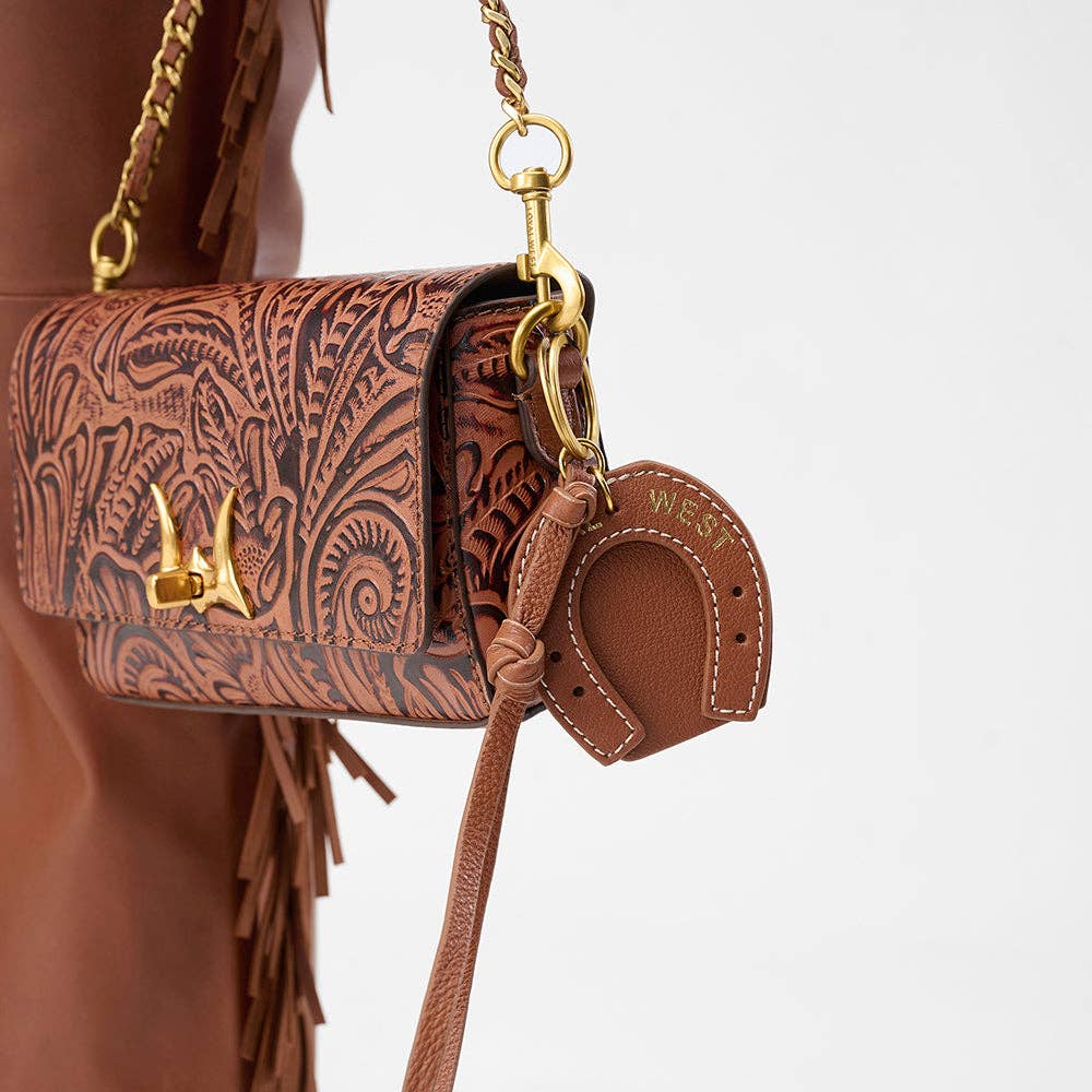Myra Bag - Loyal West Horse Shoe Bag Charm In Calf Leather - Tan - Single