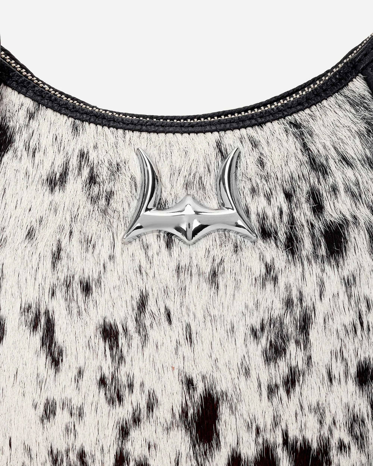 Loyal West - Dannia Medium Purse In Black & White Cowhide