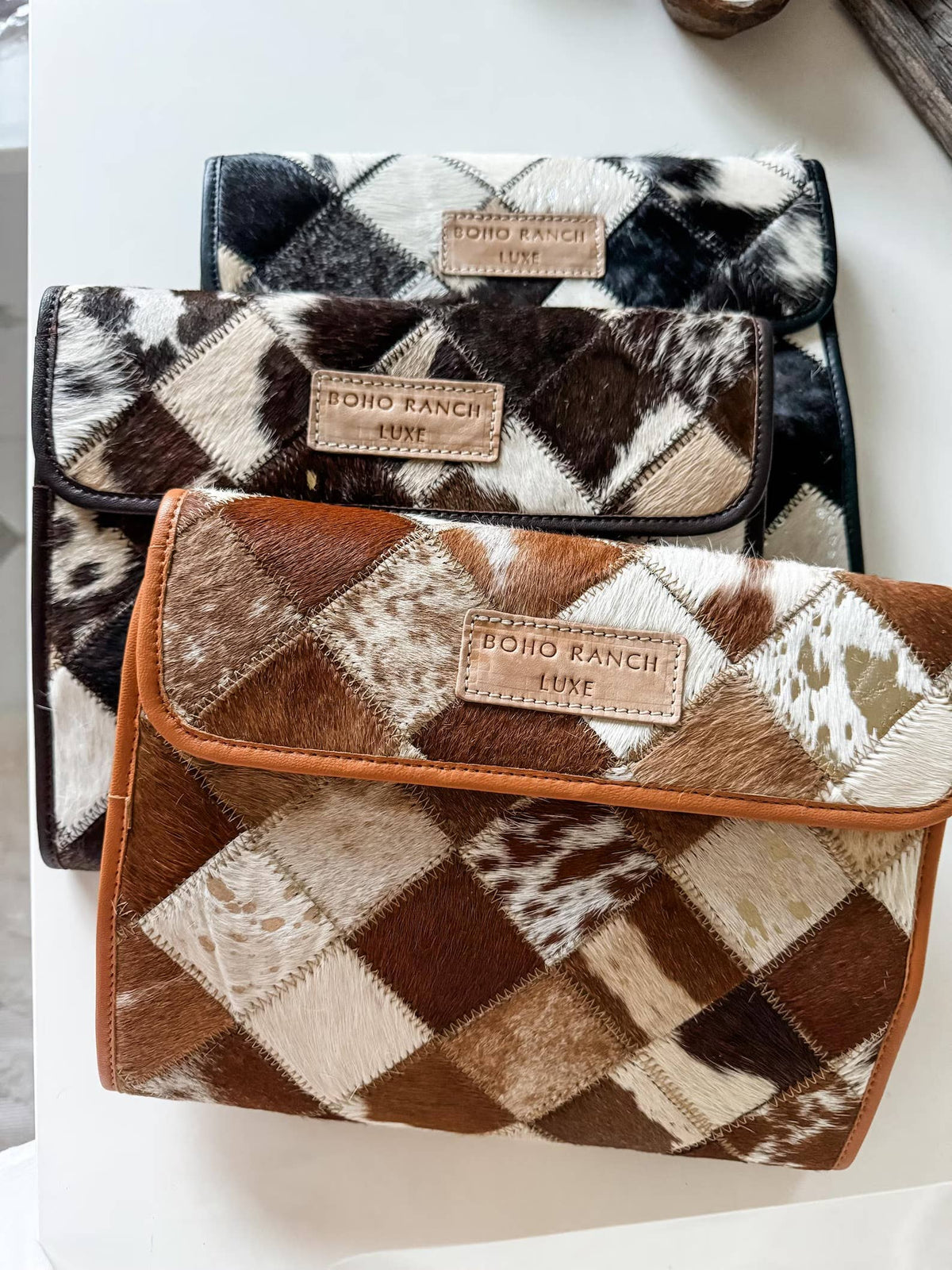 Boho Ranch Shop - BOHO LUXE FOLDABLE travel makeup jewelry bag Genuine Cowhide