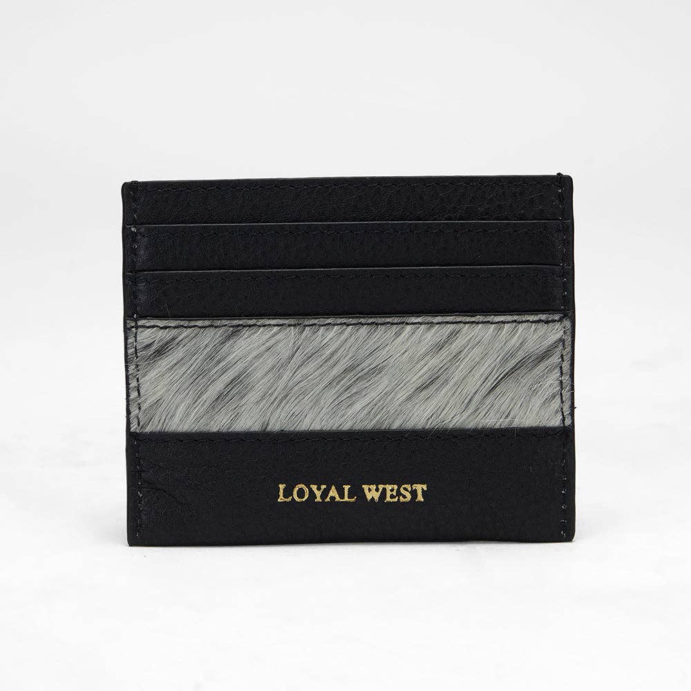 Myra Bag - Loyal West Shell Card Holder In Black & White Cowhide - Single