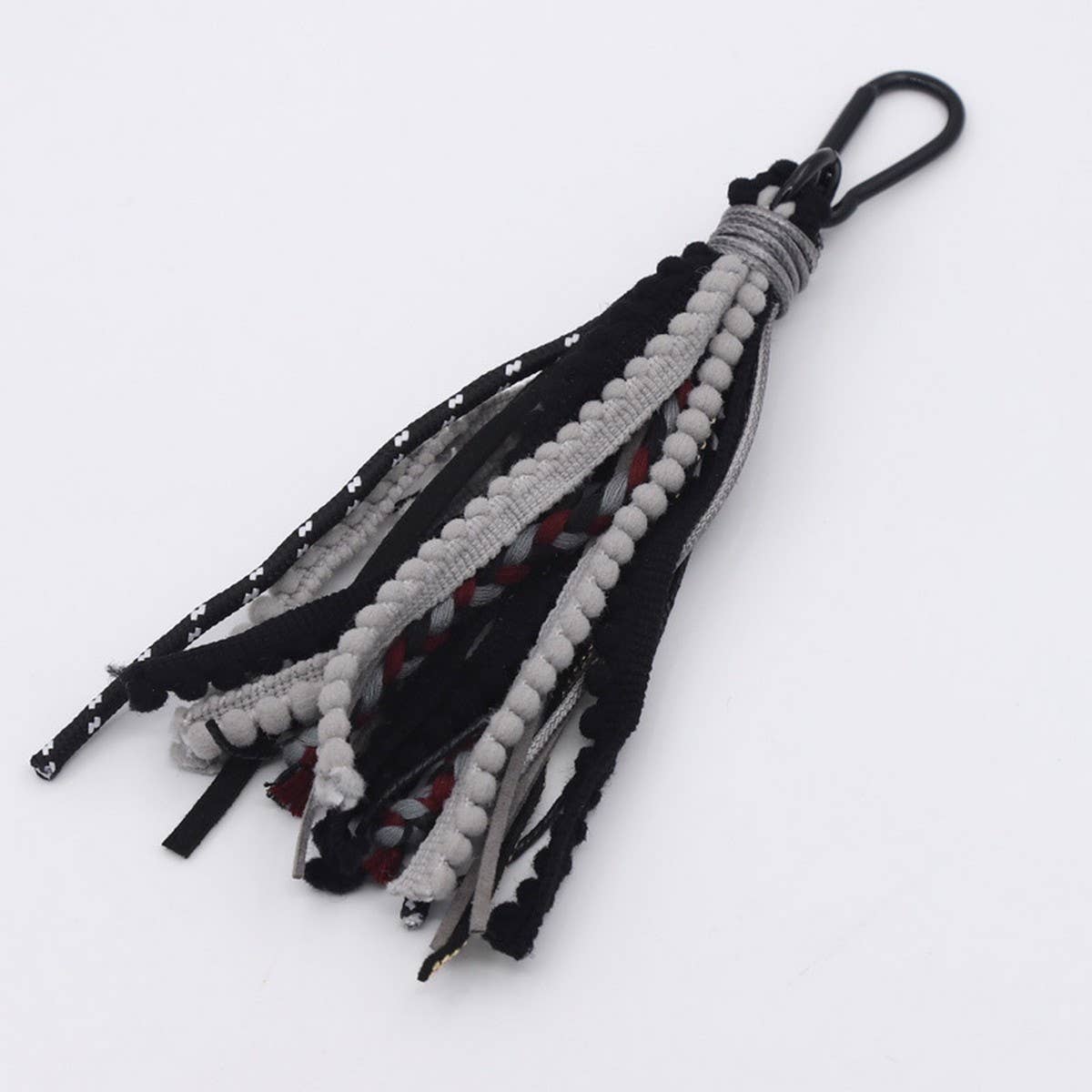 ACCITY - SOLID COLOR VELVET TASSEL KEYCHAIN BAG PENDANT_CWMM3555 - ROSE1 / (OS) 1