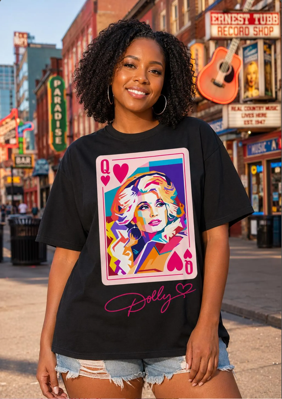 Branded By Barta - Dolly Queen Playing Card Tee - Pepper / Small