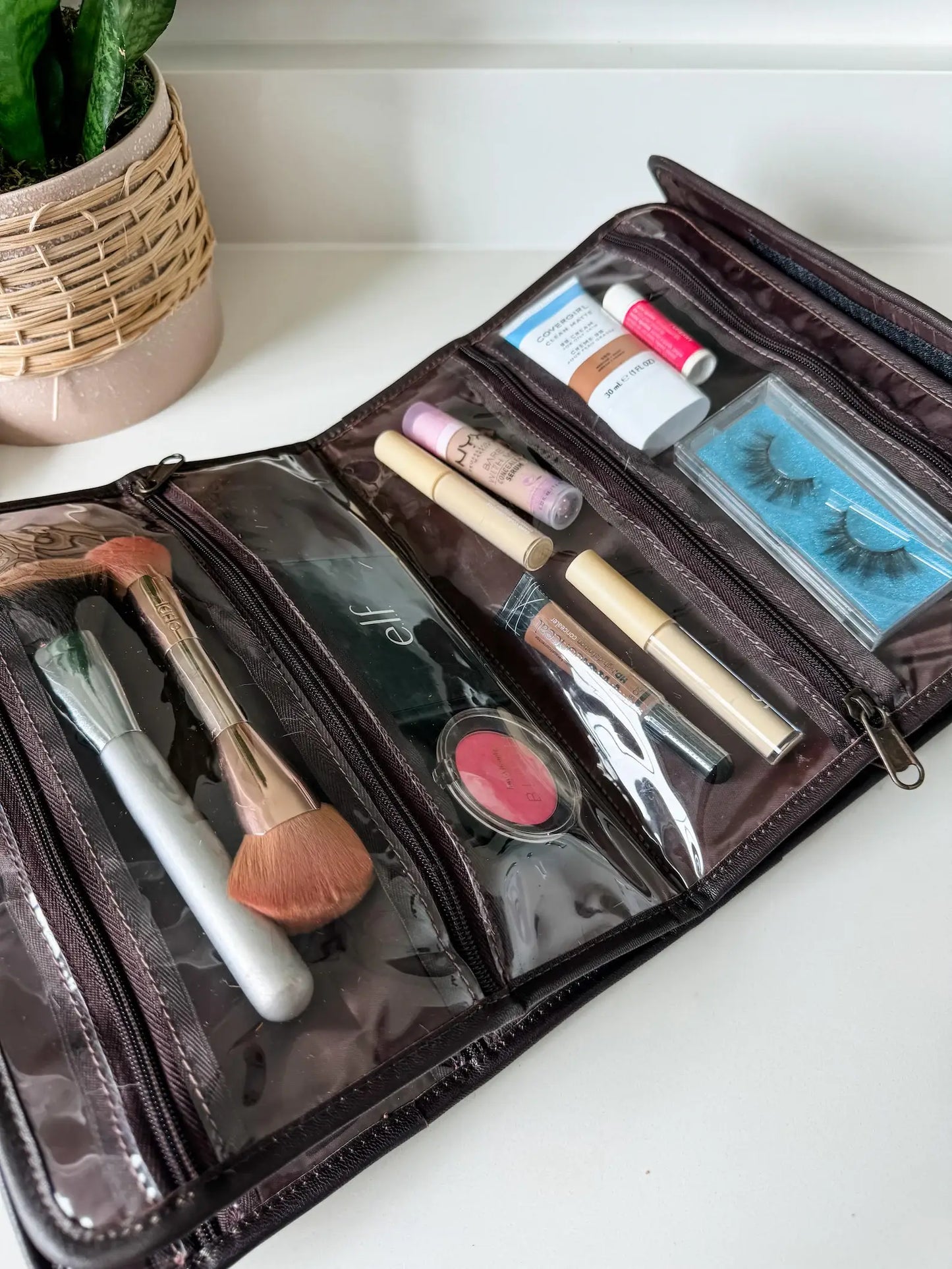 Boho Ranch Shop - BOHO LUXE FOLDABLE travel makeup jewelry bag Genuine Cowhide