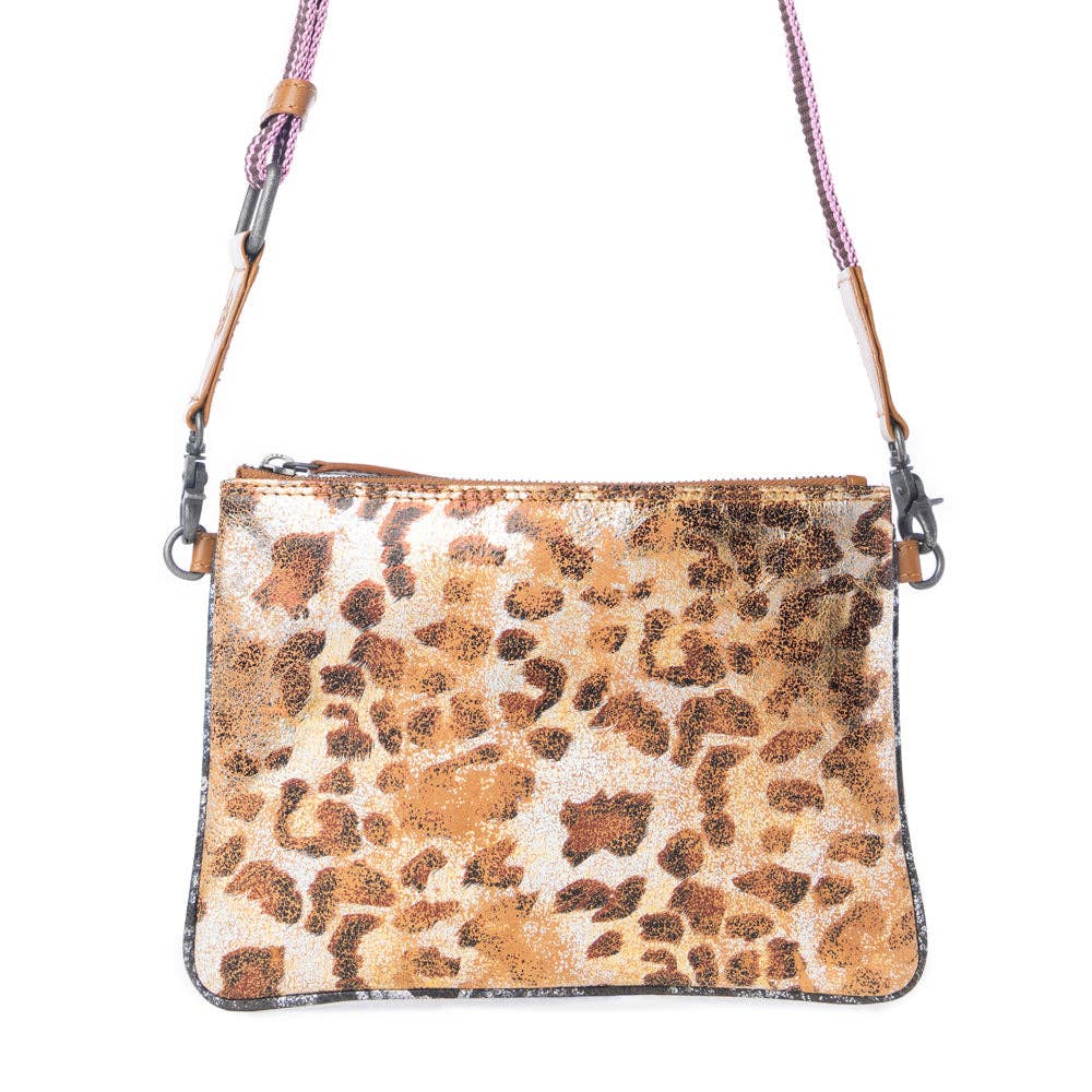Myra Bag - Safari Dawn Leather Bag in Golden Snake Print - Golden Snake Print