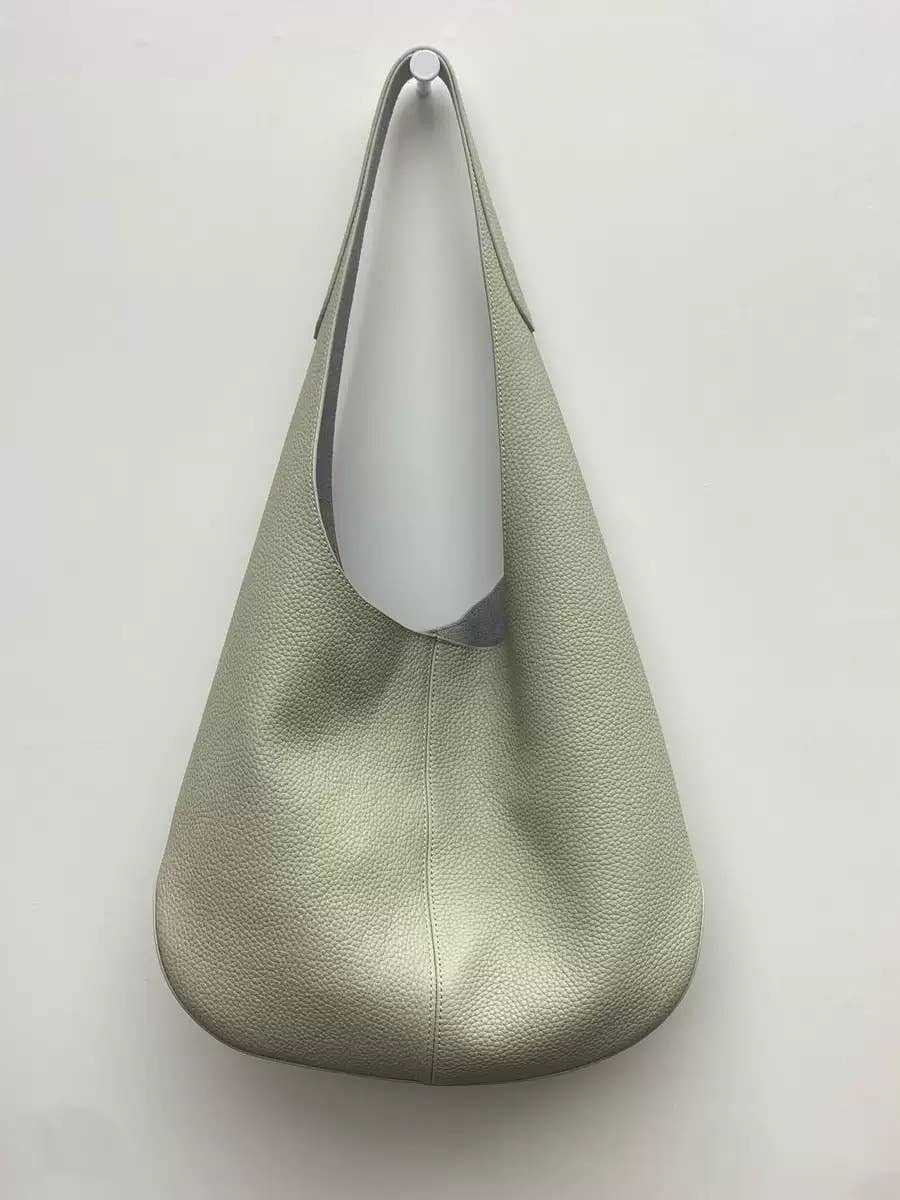 Sook Stainable - Grain leather simplistic tote bag  - Black