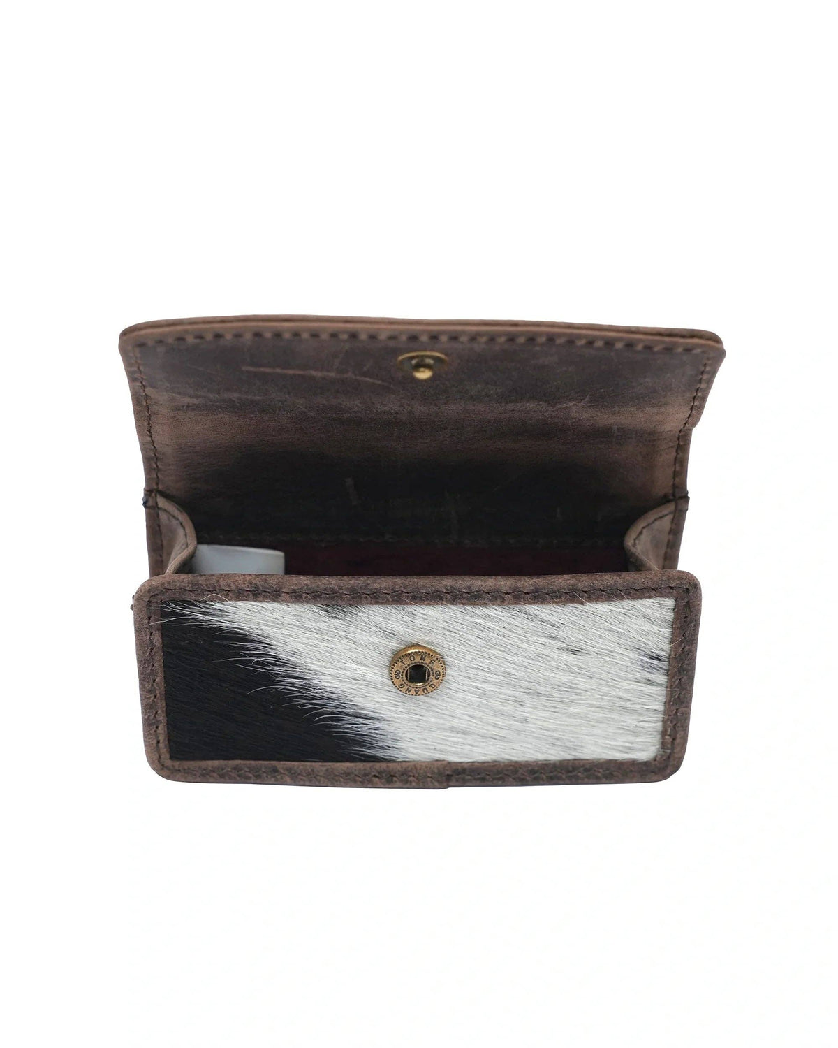 Loyal West - Cattle Lipstick Case - Black & White Cowhide