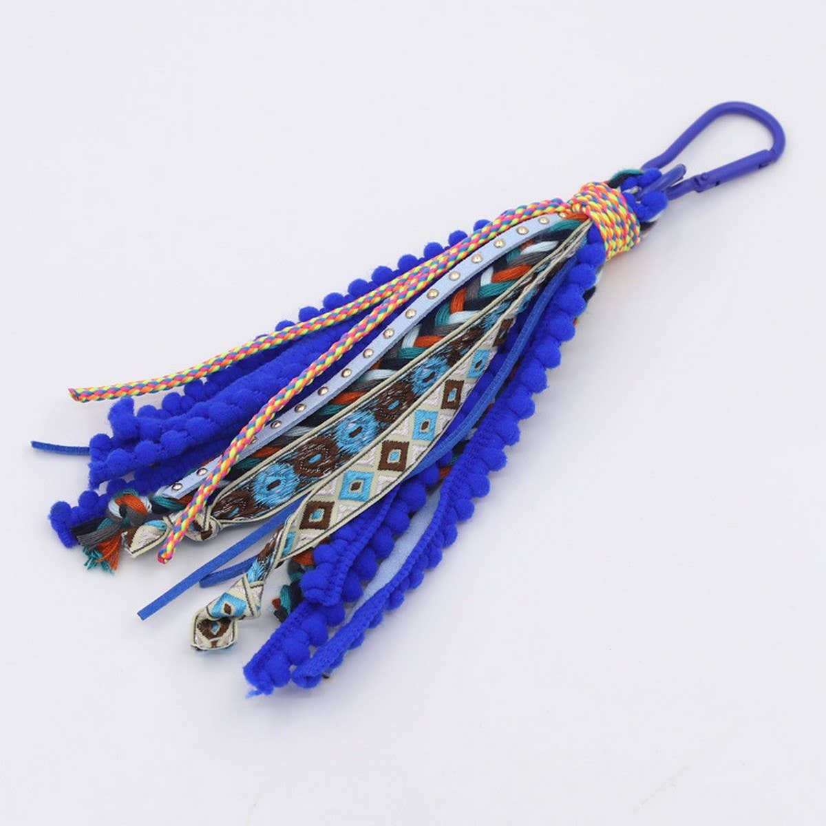 ACCITY - SOLID COLOR VELVET TASSEL KEYCHAIN BAG PENDANT_CWMM3555 - Black / (OS) 1