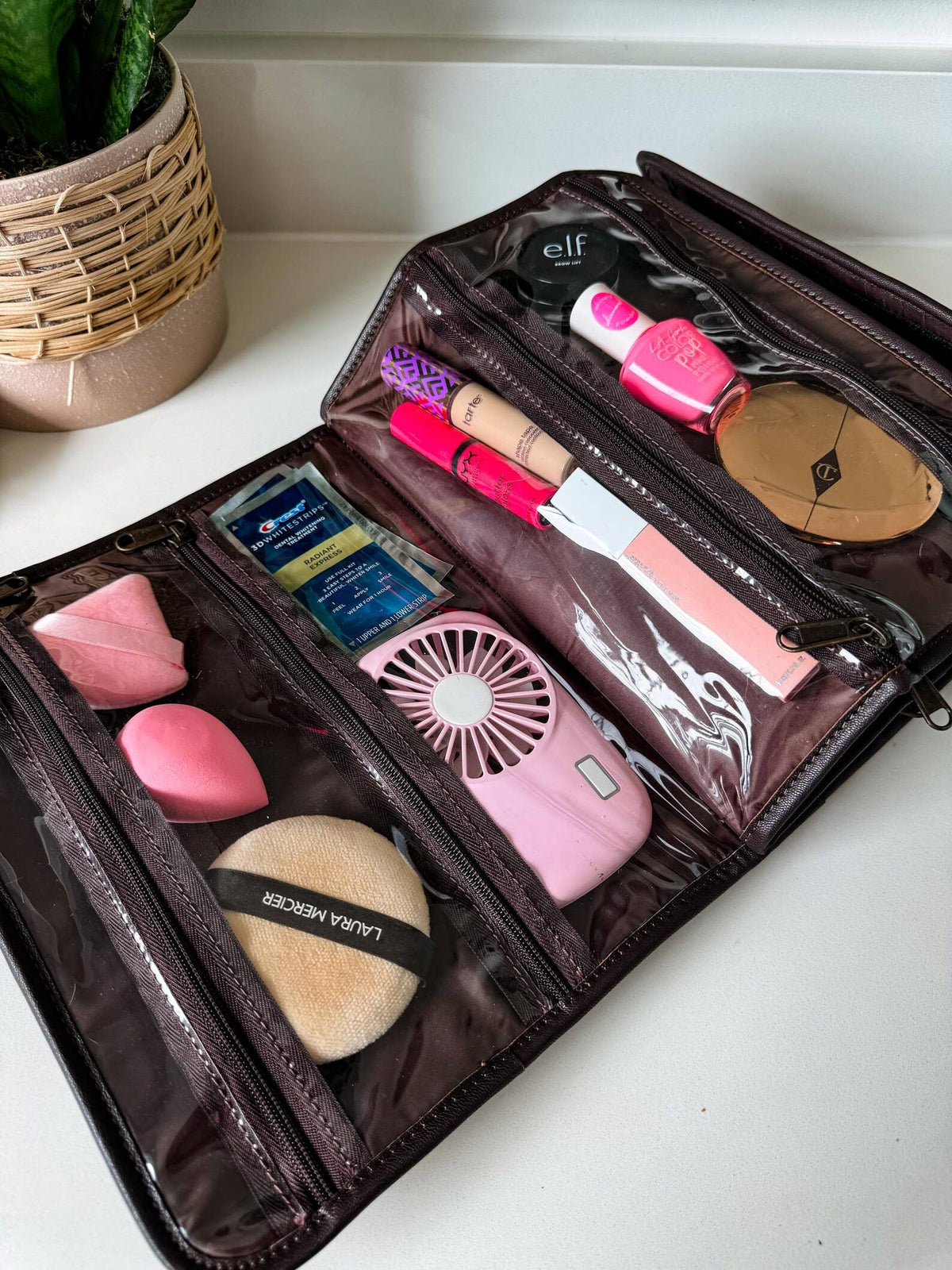 Boho Ranch Shop - BOHO LUXE FOLDABLE travel makeup jewelry bag Genuine Cowhide