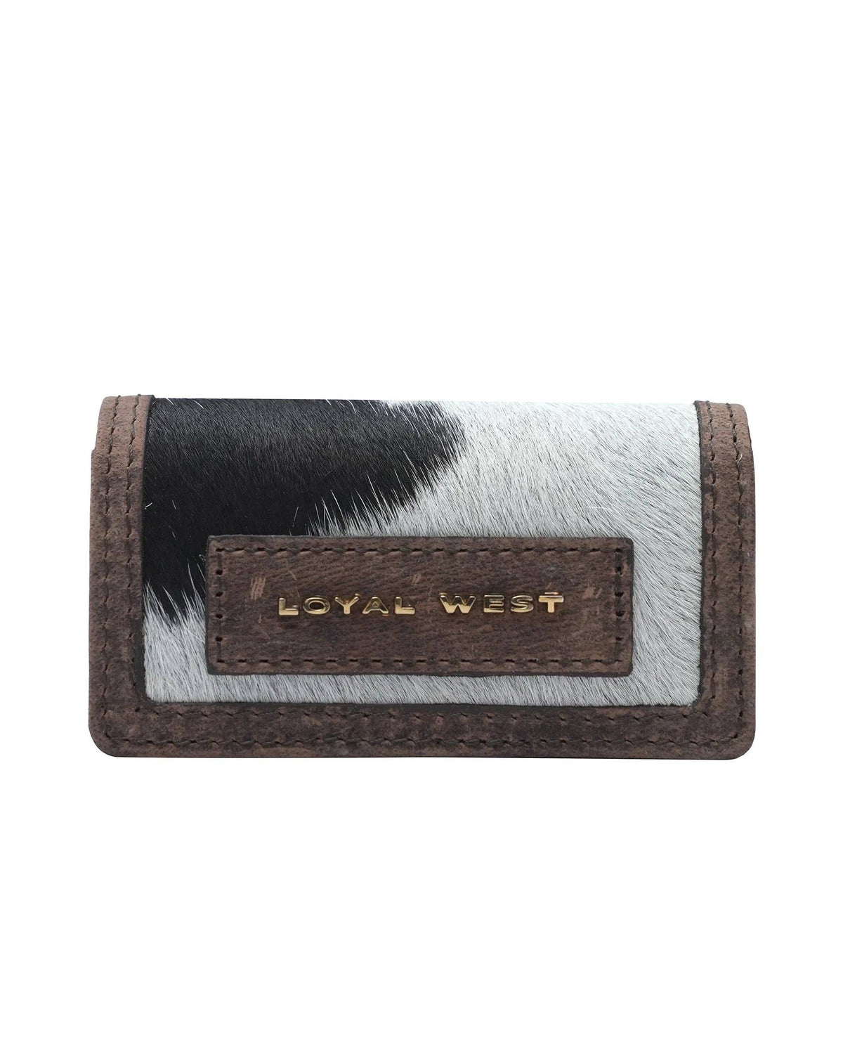 Loyal West - Cattle Lipstick Case - Black & White Cowhide