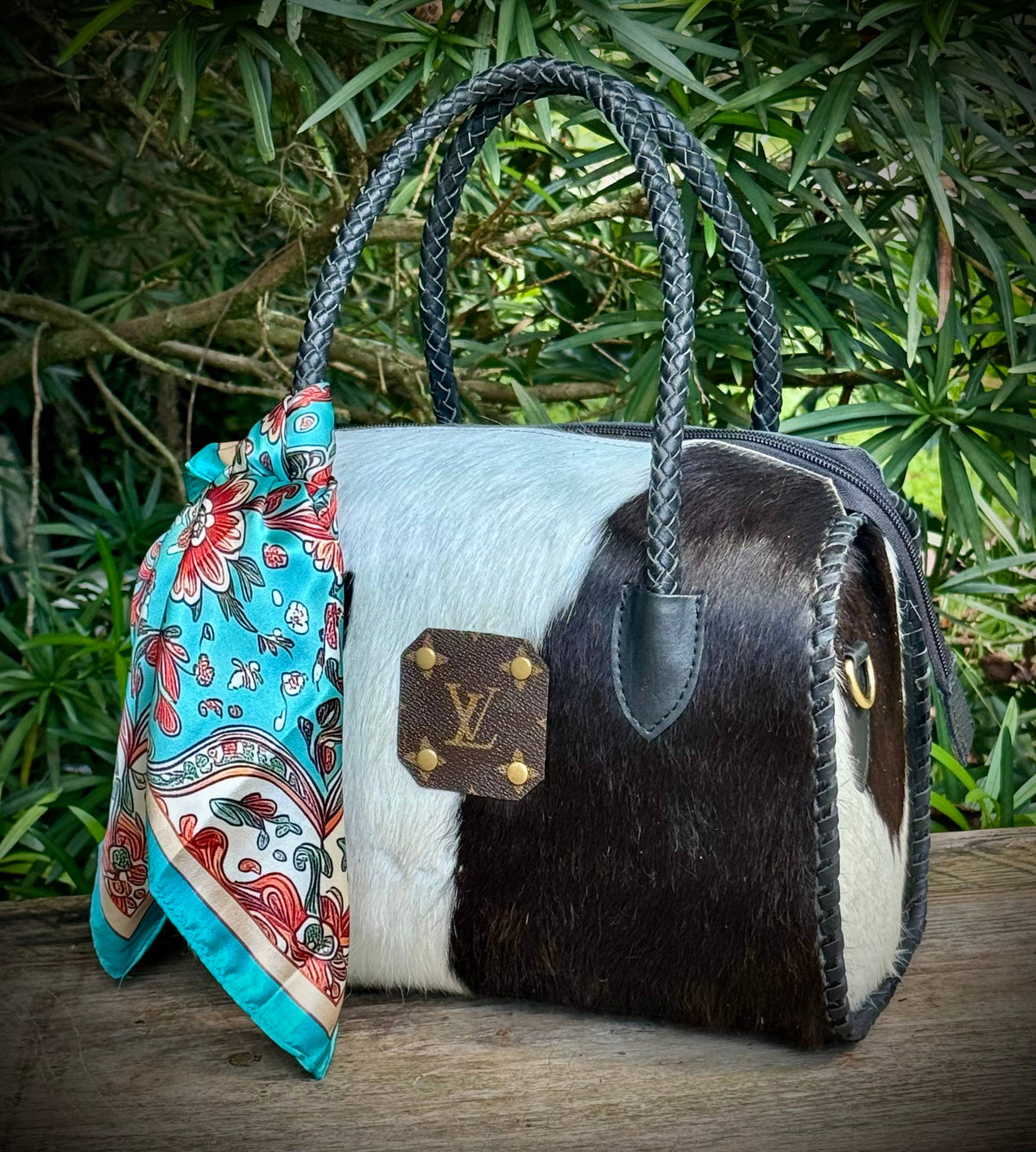Southern Junkie Gypsy Boutique - Upcycled LV Cowhide Leather Speedy Bag Western Medium