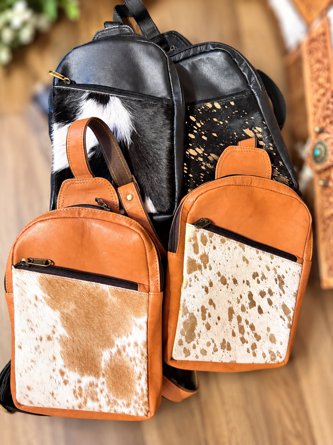 WGG Hairon & Leather Knapsack