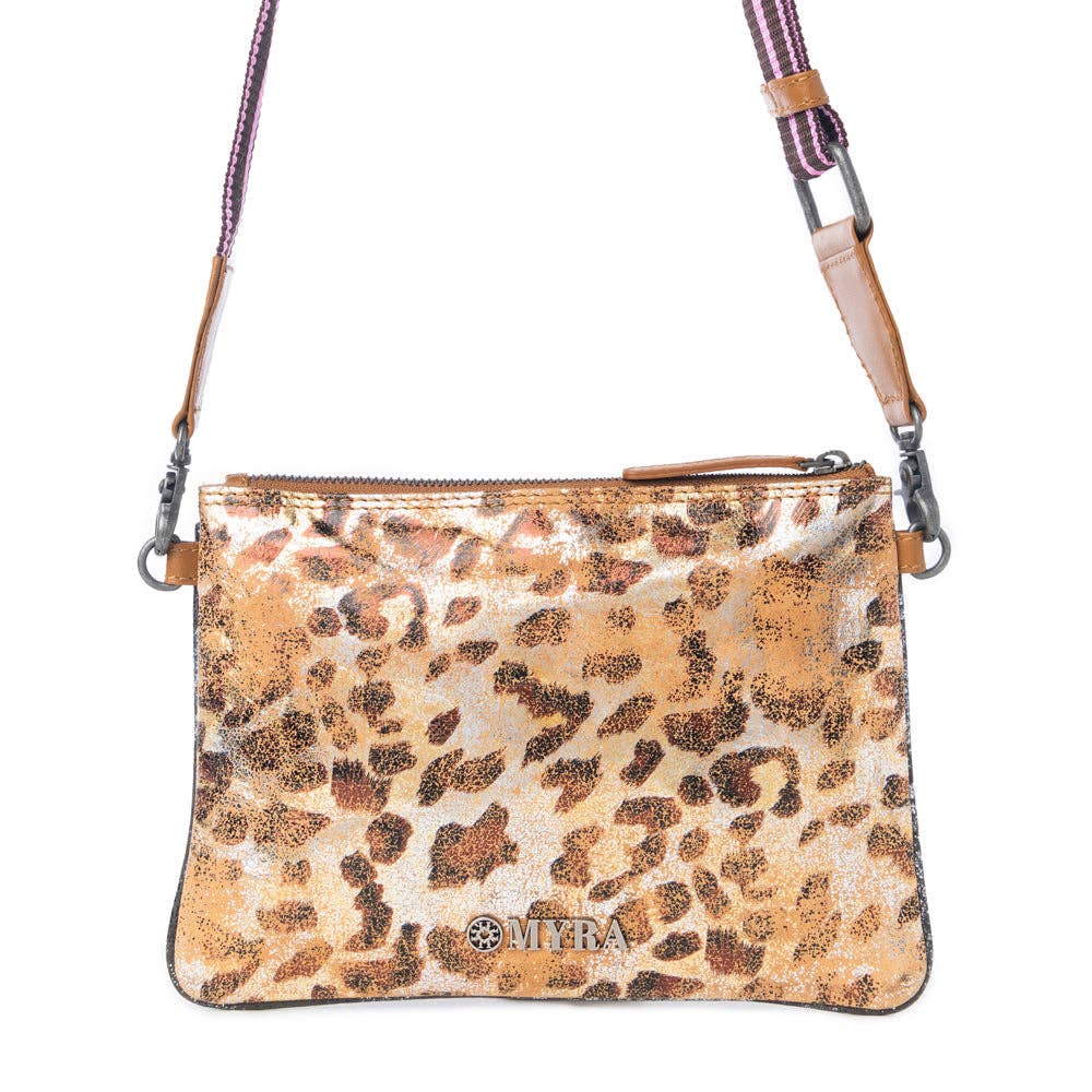 Myra Bag - Safari Dawn Leather Bag in Golden Snake Print - Golden Snake Print