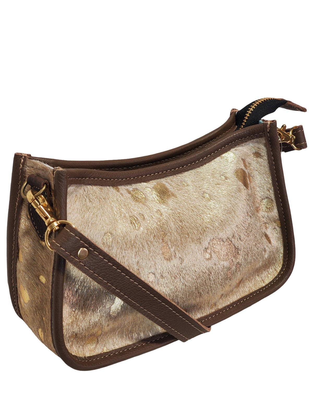 Charlie Leather - Nora Mini Handbag & Crossbody  - Gold Fur