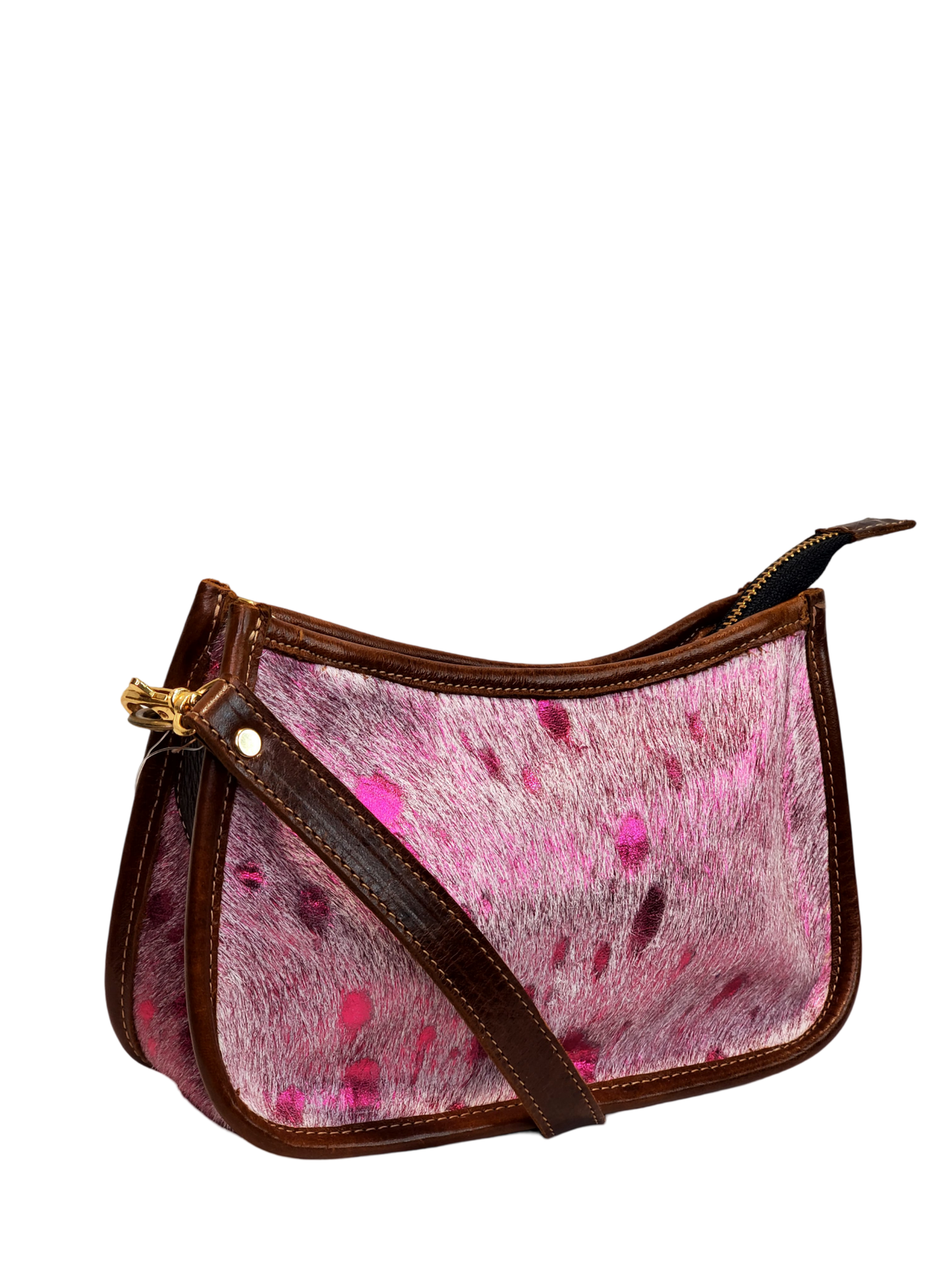 Charlie Leather - Nora Mini Handbag & Crossbody  - Gold Fur